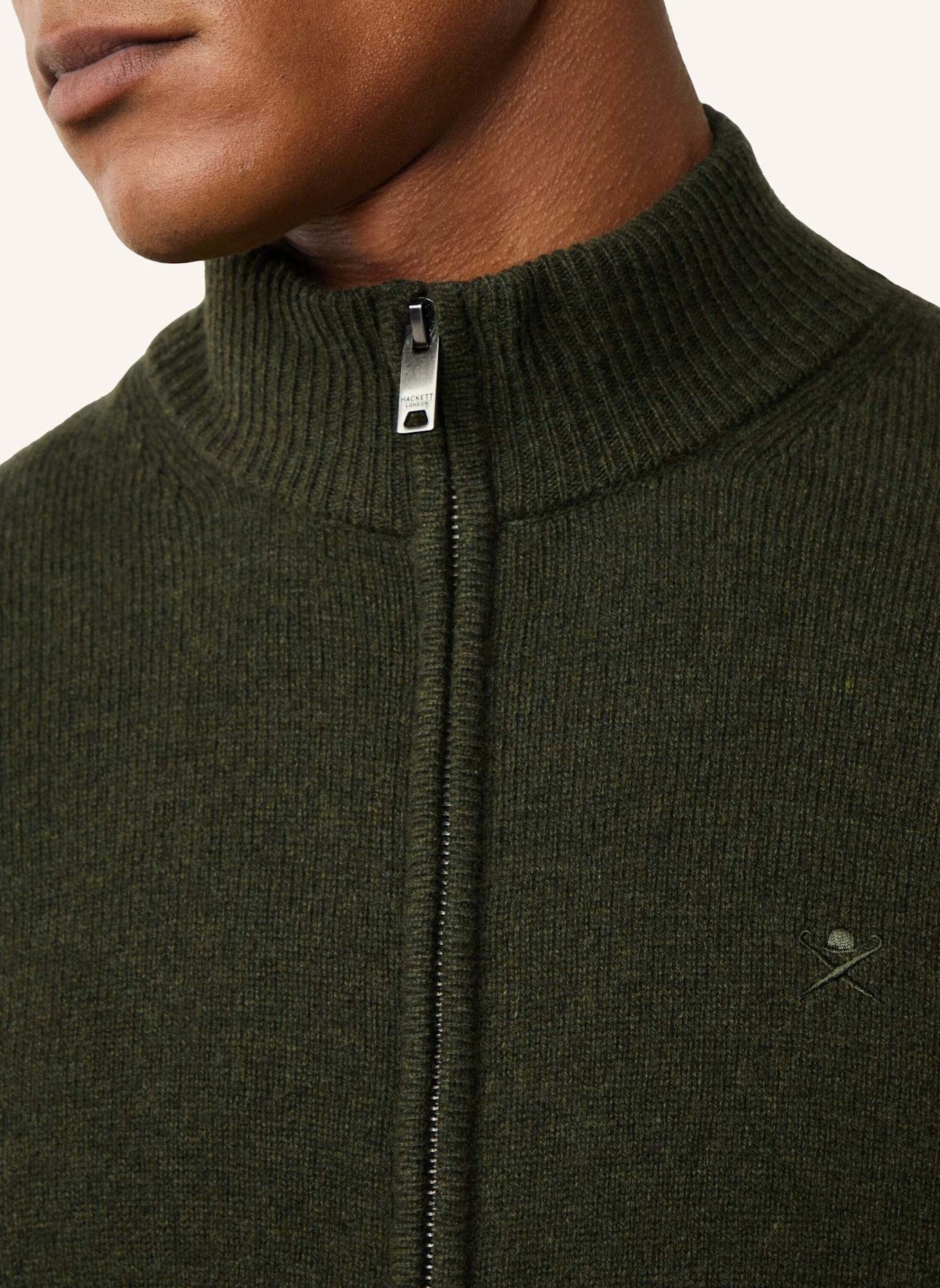 HACKETT LONDON Strickjacken Cardigan LAMBSWOOL FZIP: GRÜN