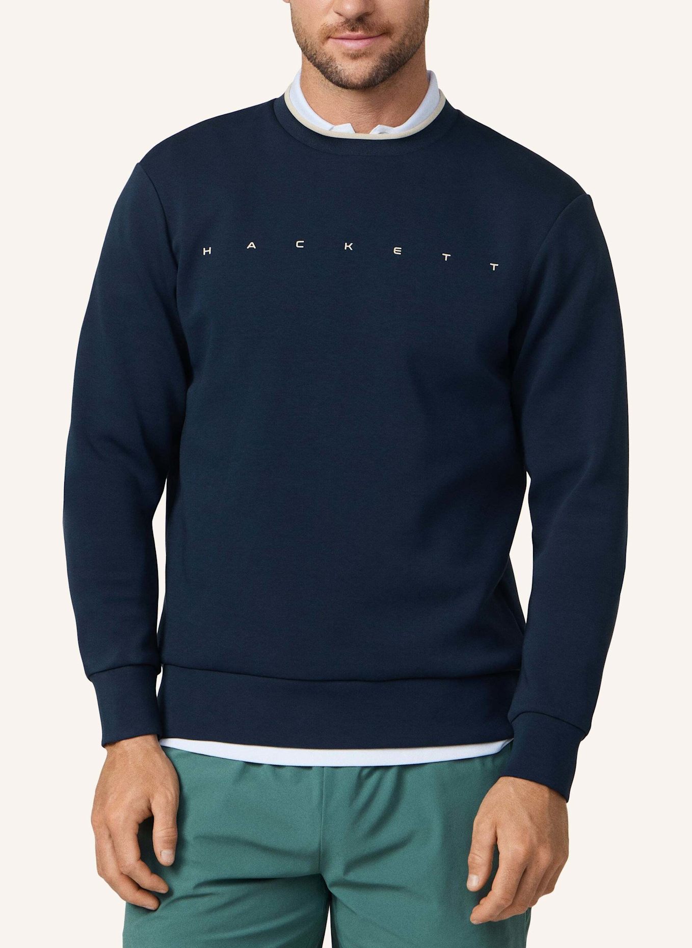 HACKETT LONDON Sweatshirt HS ESSENTIAL CREW: DUNKELBLAU