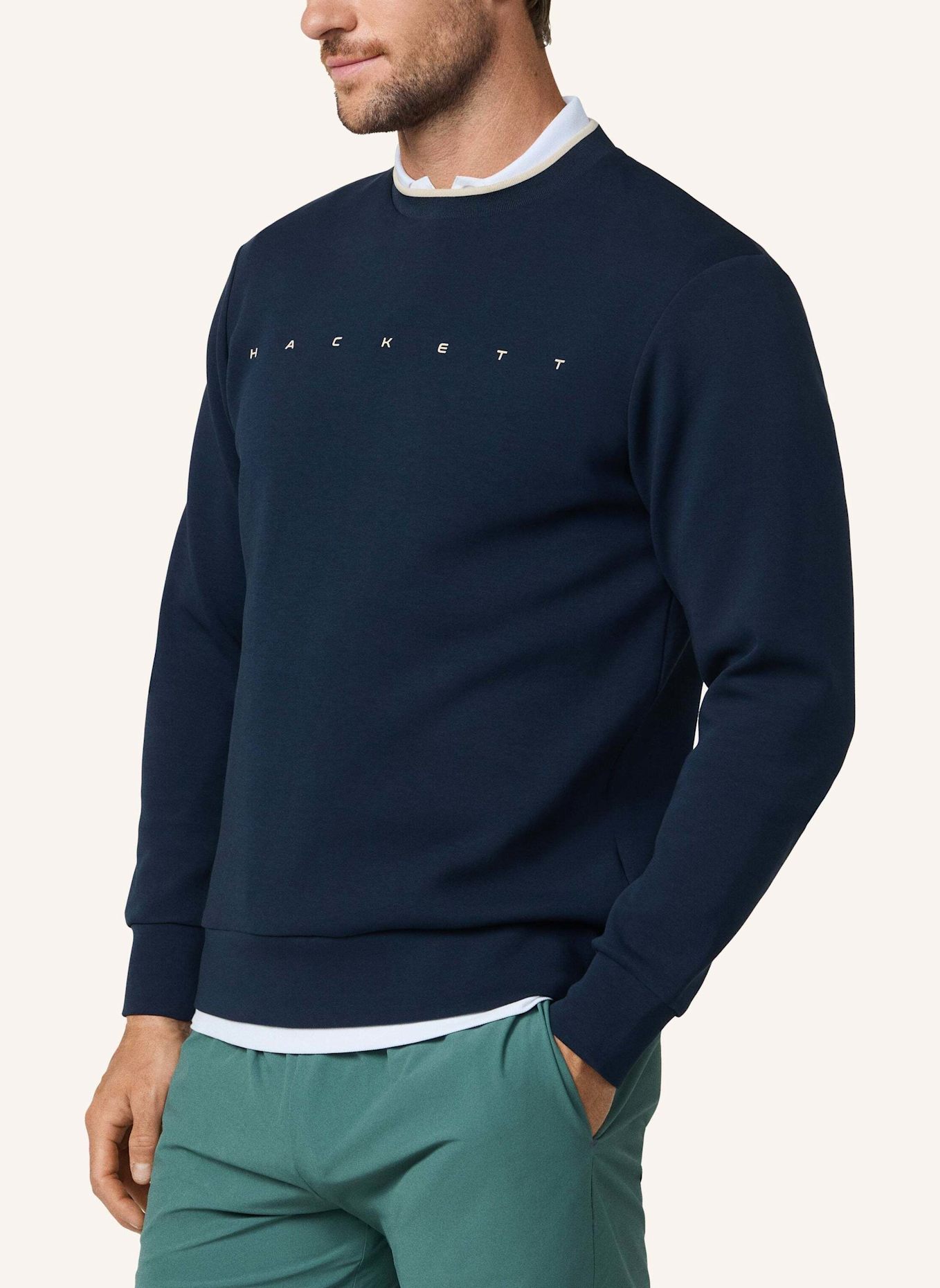 HACKETT LONDON Sweatshirt HS ESSENTIAL CREW: DUNKELBLAU