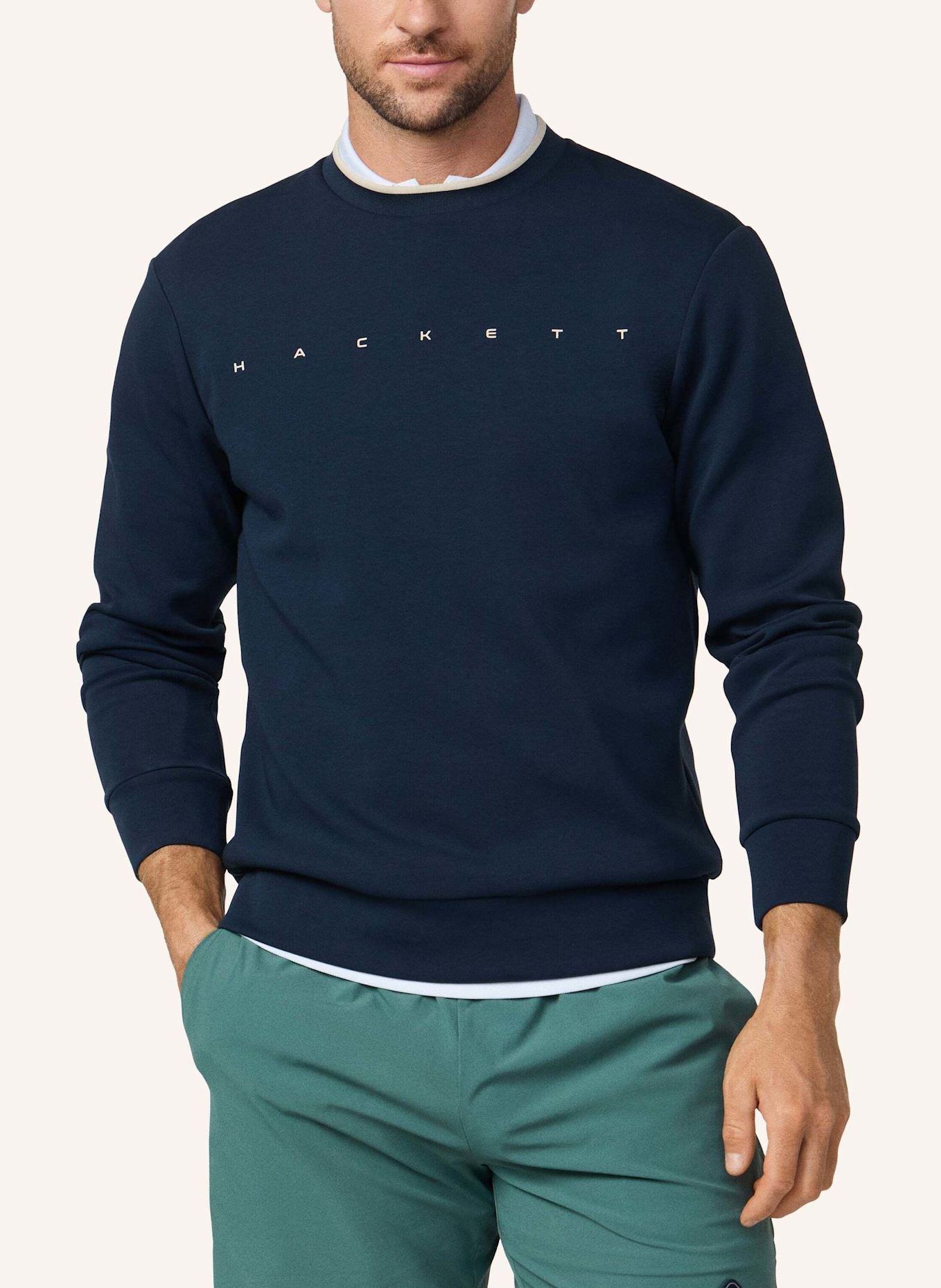 HACKETT LONDON Sweatshirt HS ESSENTIAL CREW: DUNKELBLAU