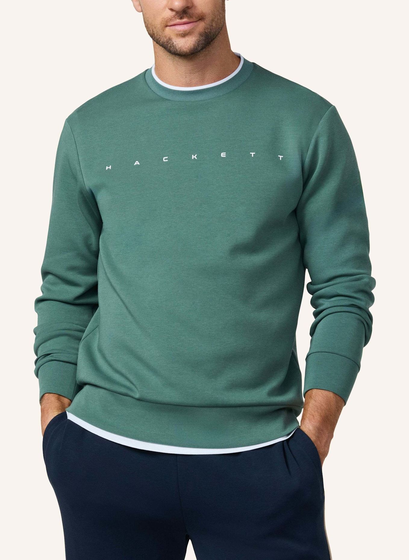 HACKETT LONDON Sweatshirt HS ESSENTIAL CREW: GRÜN