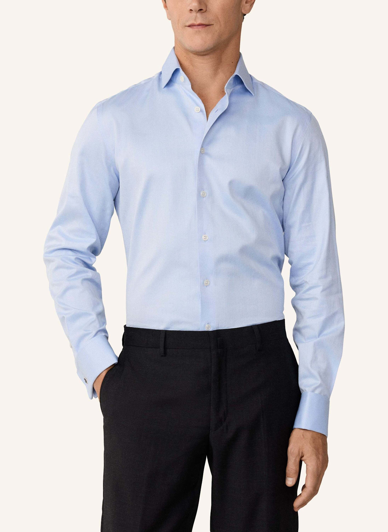 HACKETT LONDON Freizeithemd FORMAL HBONE: HELLBLAU