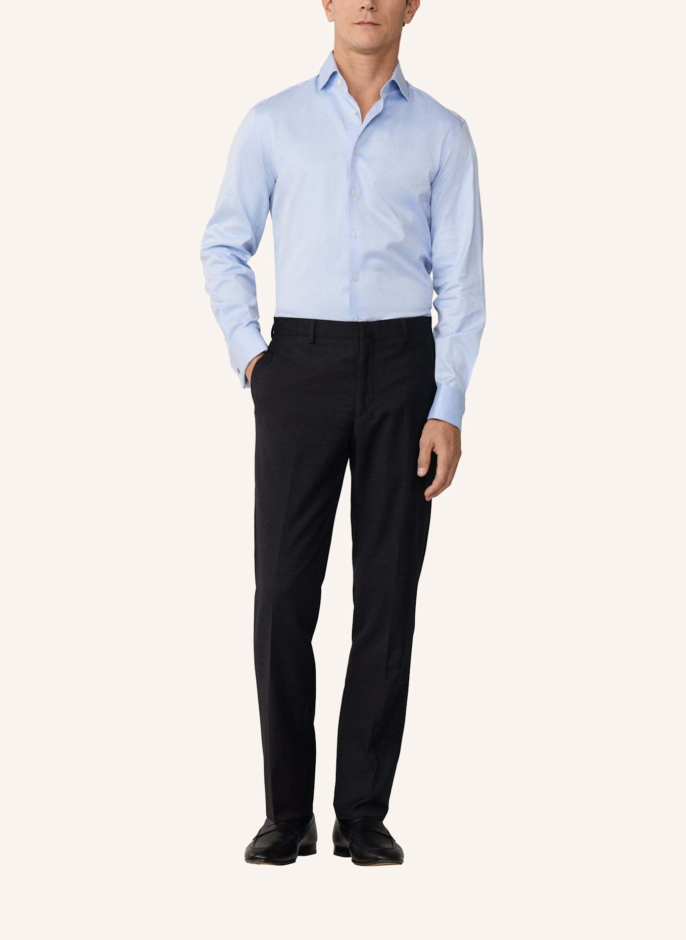 HACKETT LONDON Freizeithemd FORMAL HBONE: HELLBLAU
