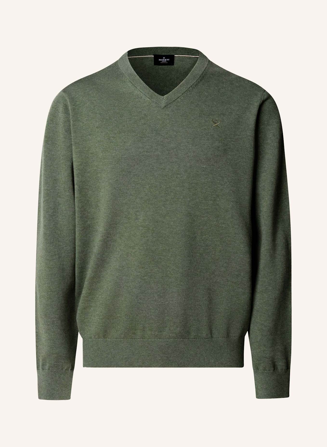 HACKETT LONDON Pullover ESS COTTON V NECK: GRÜN