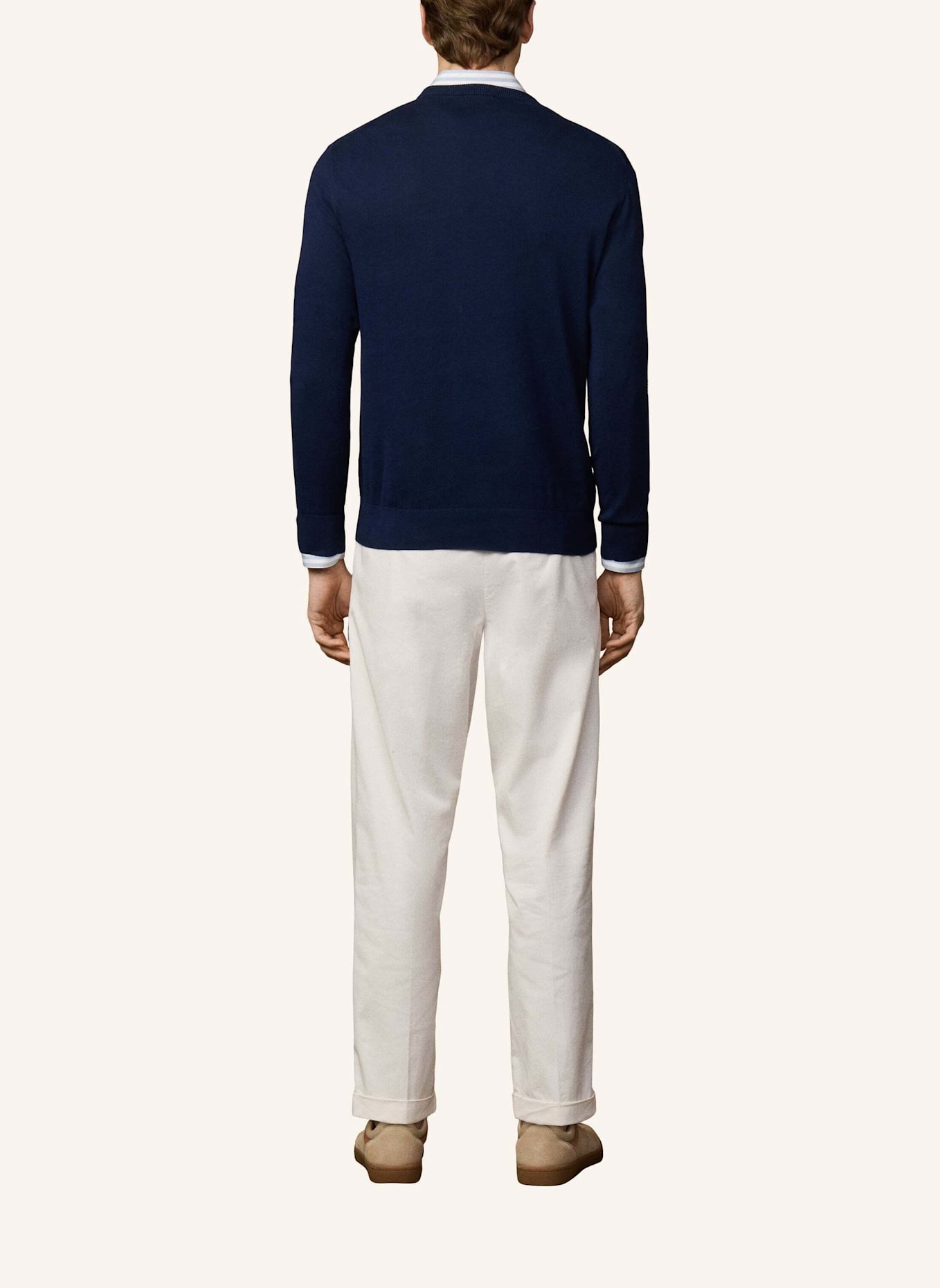 HACKETT LONDON Pullover ESS COTTON V NECK: BLAU