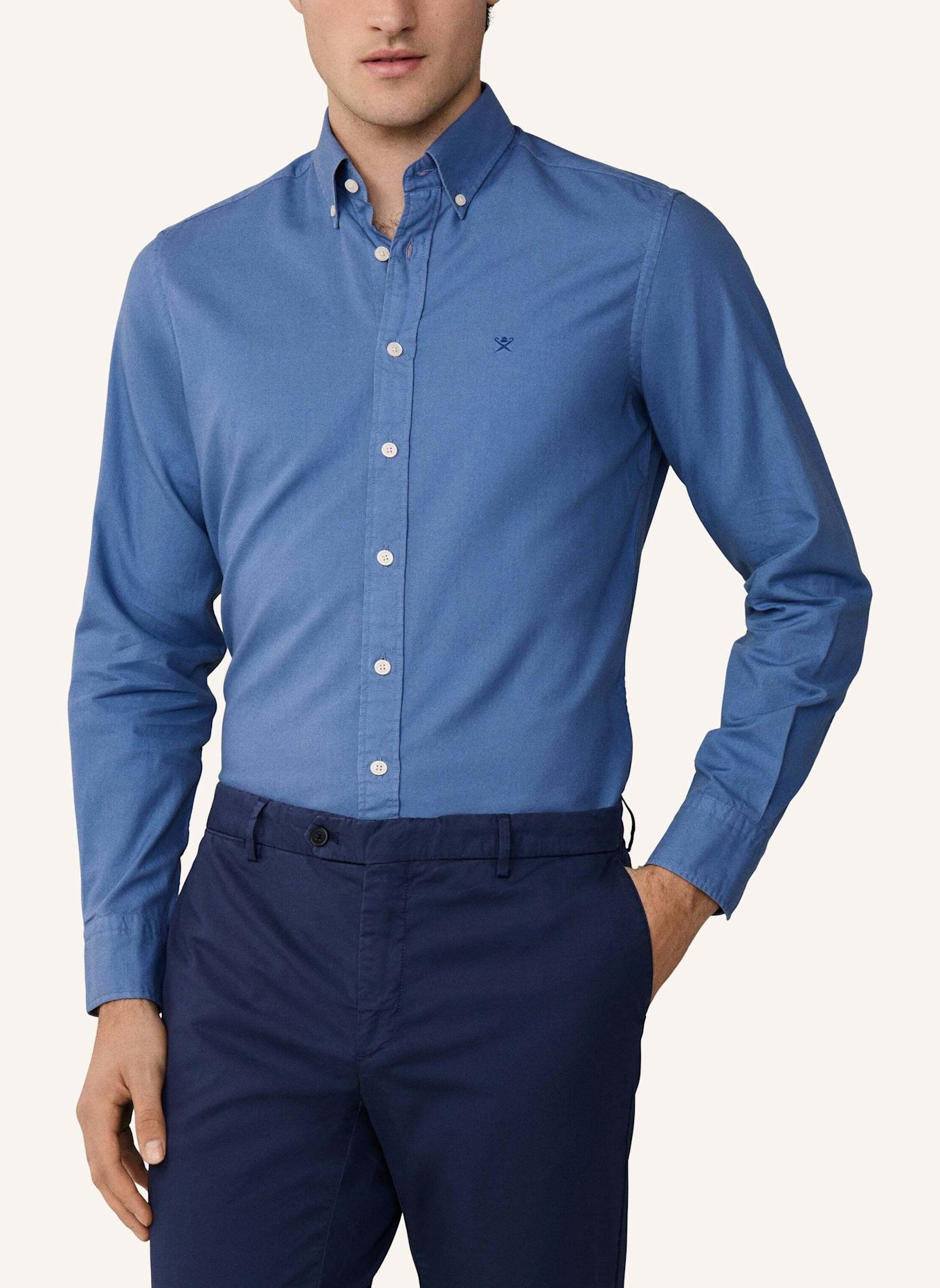 HACKETT LONDON Freizeithemd ESS GMT DYED OXFORD: BLAU