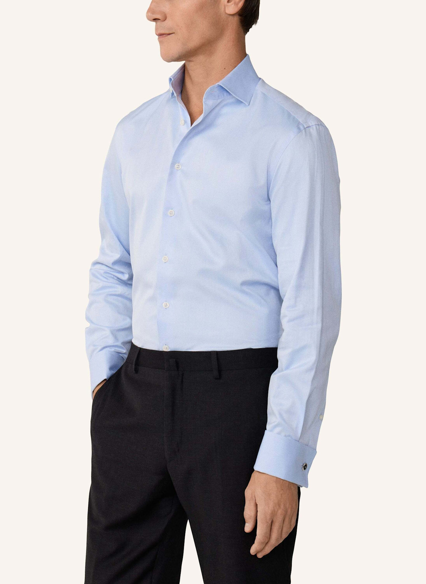 HACKETT LONDON Freizeithemd FORMAL HBONE: HELLBLAU