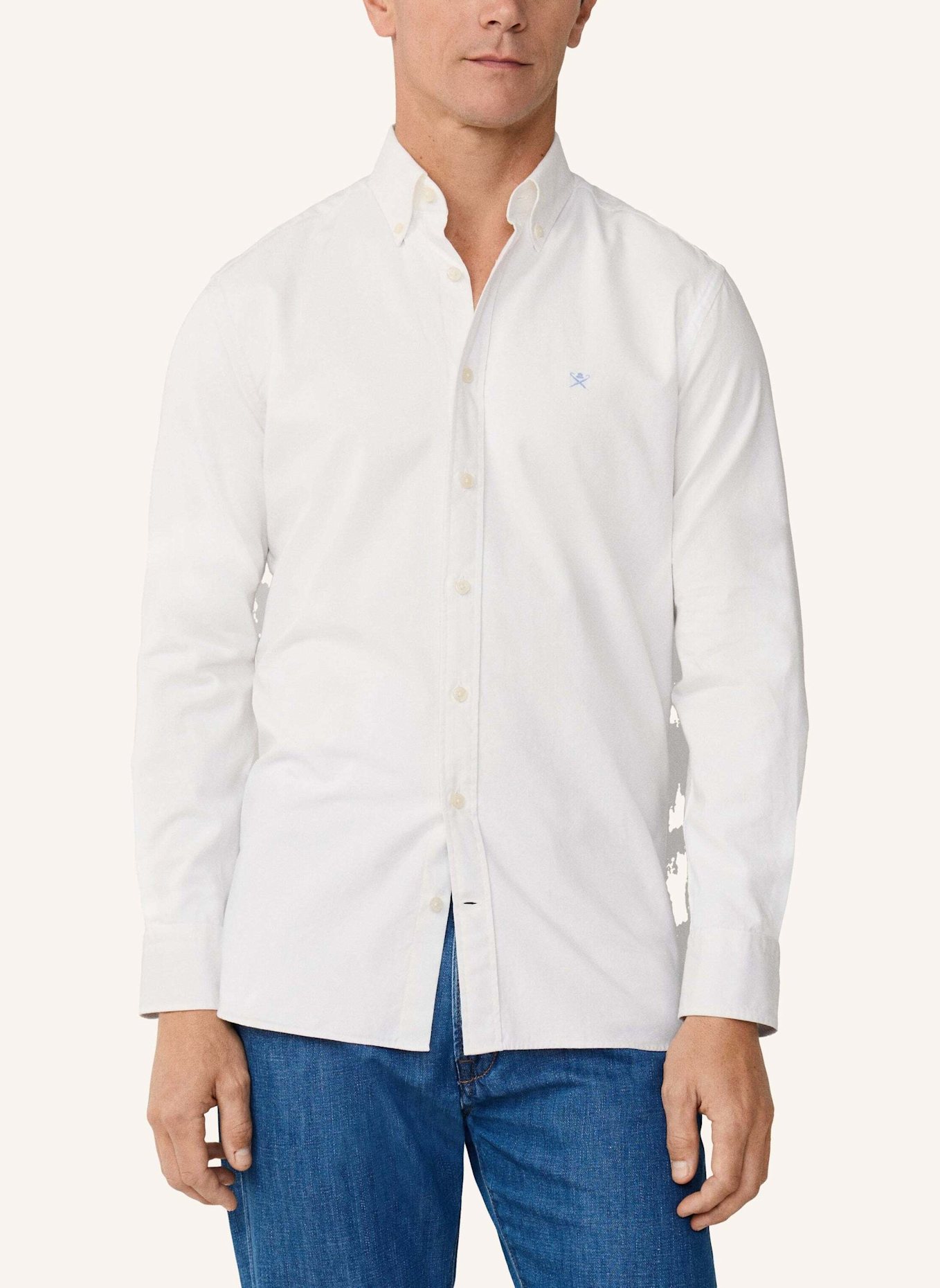 HACKETT LONDON Freizeithemd ESS GMT DYED OXFORD: WEISS