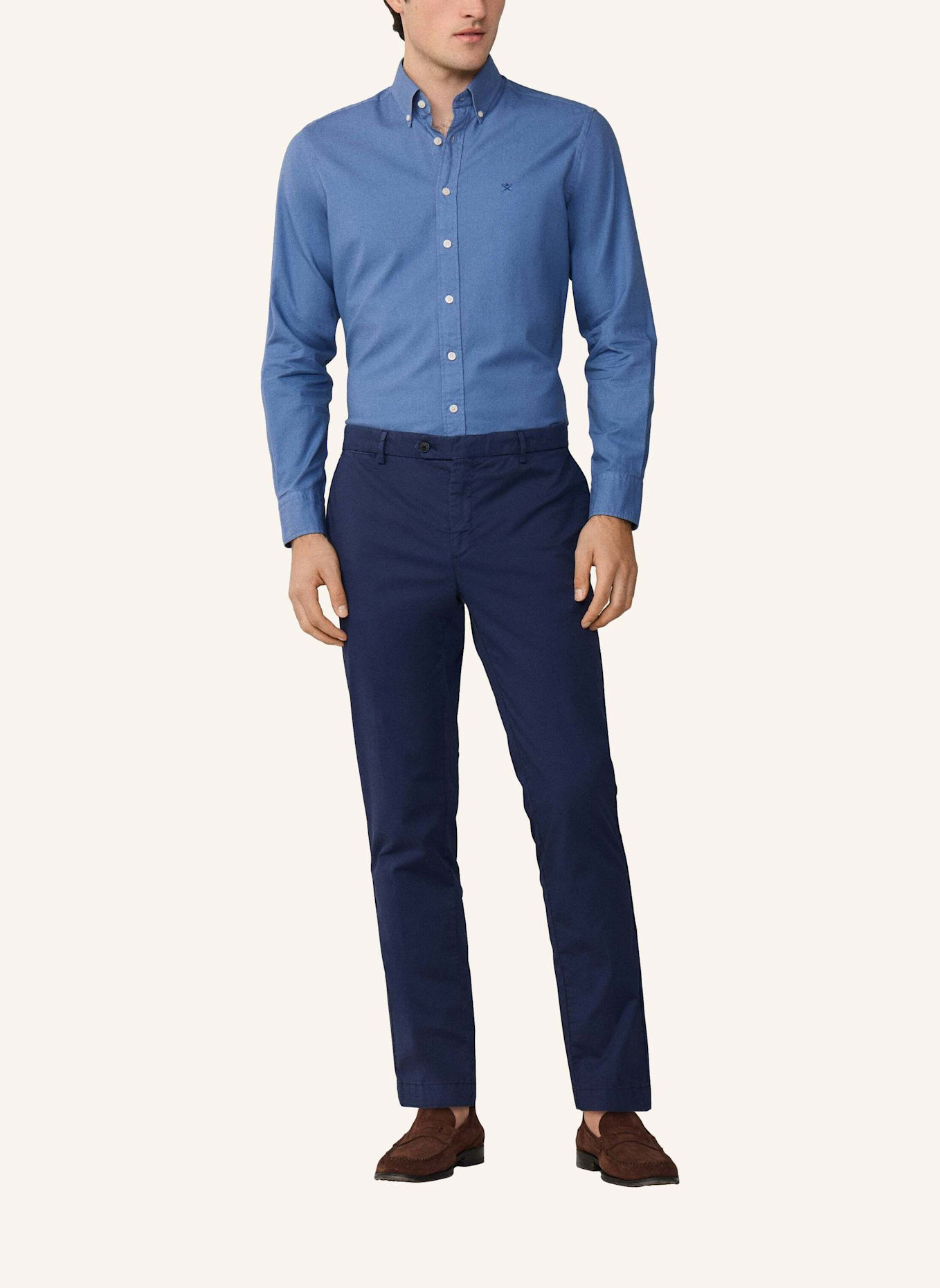 HACKETT LONDON Freizeithemd ESS GMT DYED OXFORD: BLAU