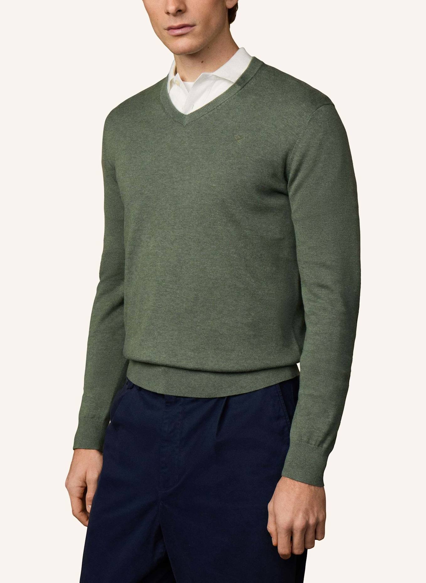 HACKETT LONDON Pullover ESS COTTON V NECK: GRÜN