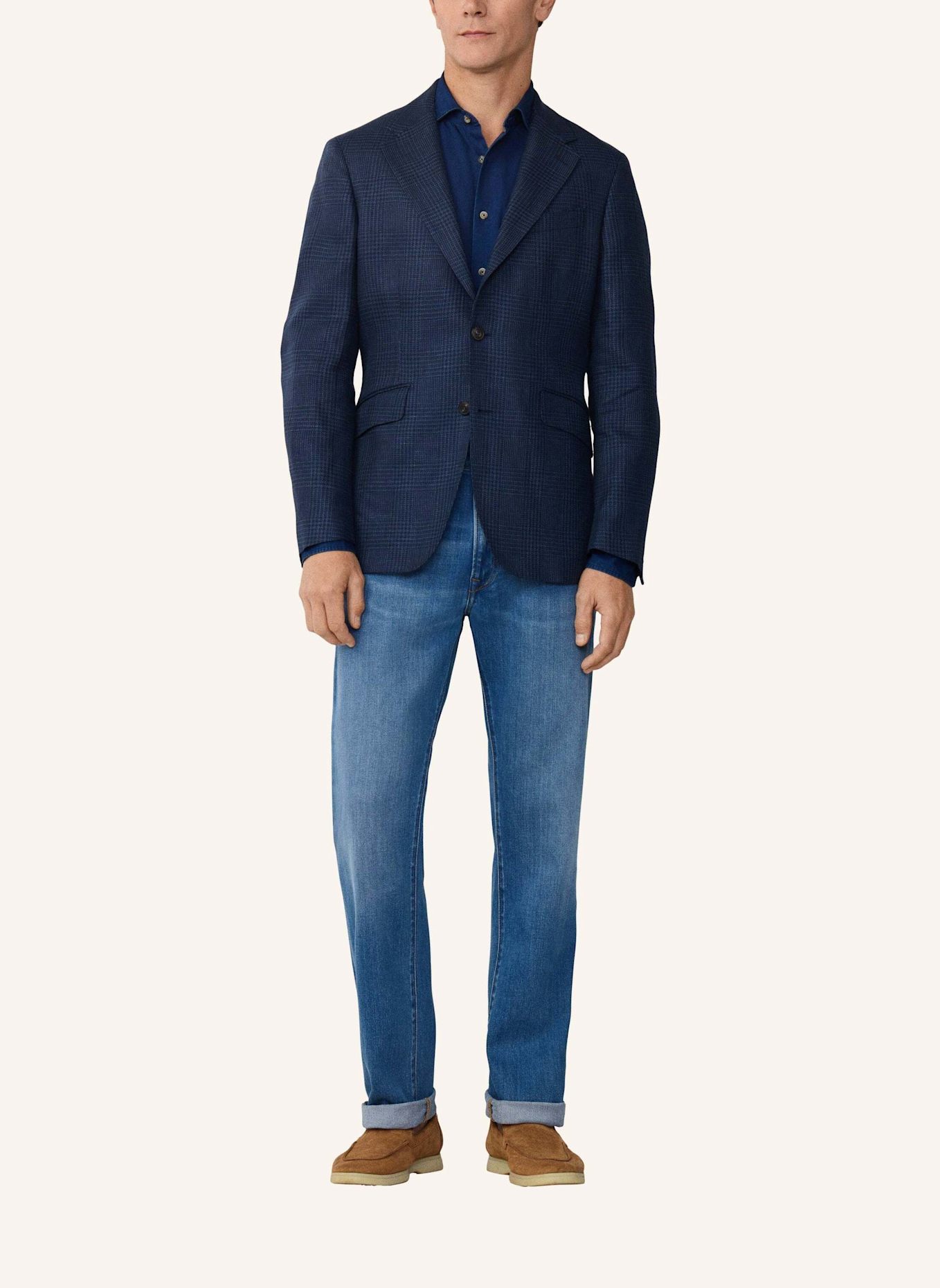 HACKETT LONDON Blazer LINEN WOOL GCHK CC: BLAU