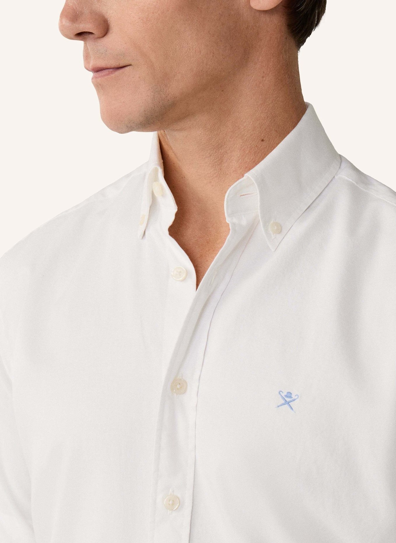 HACKETT LONDON Freizeithemd ESS GMT DYED OXFORD: WEISS