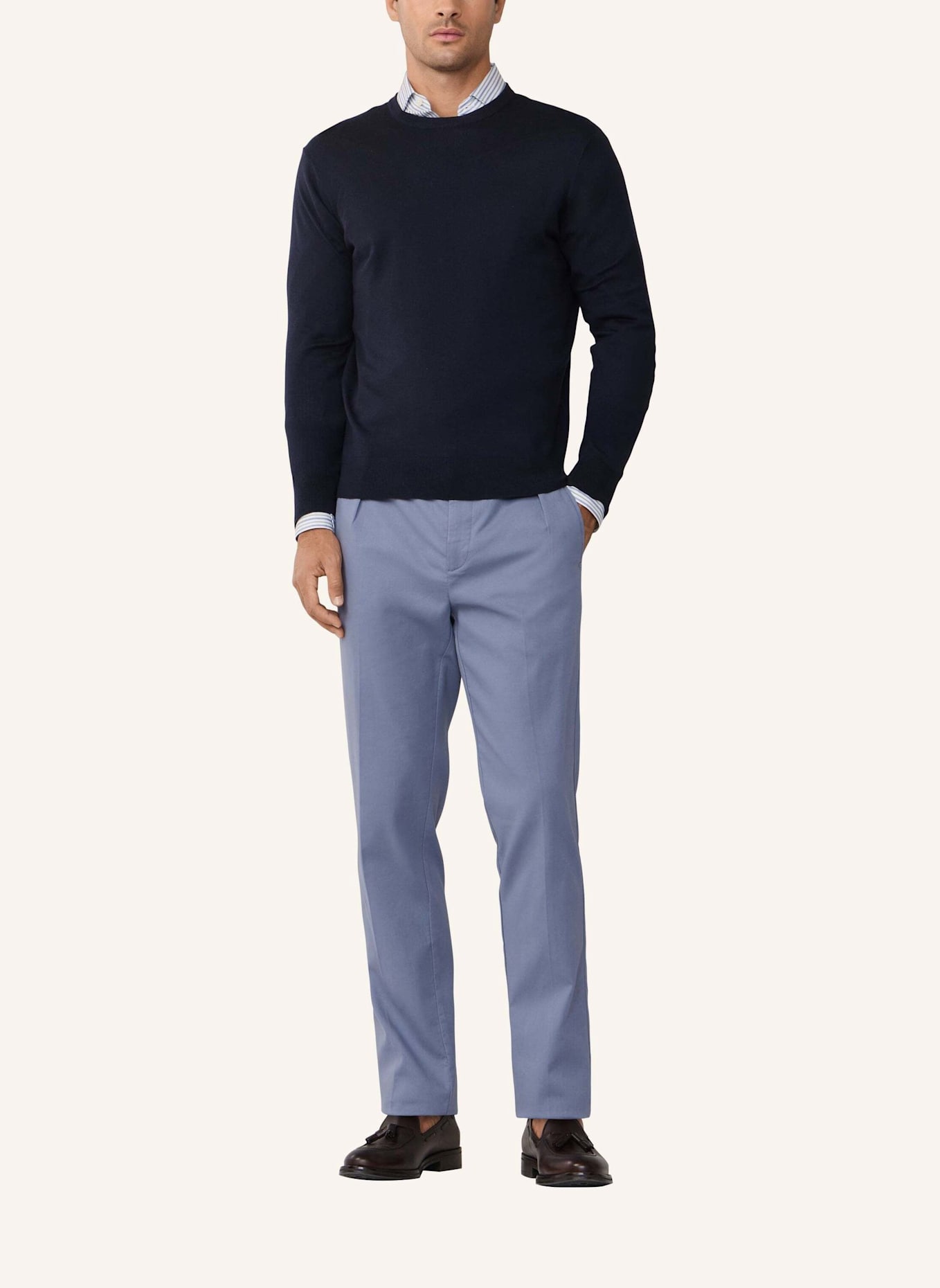 HACKETT LONDON Pullover COTTON CASH CREW: BLAU