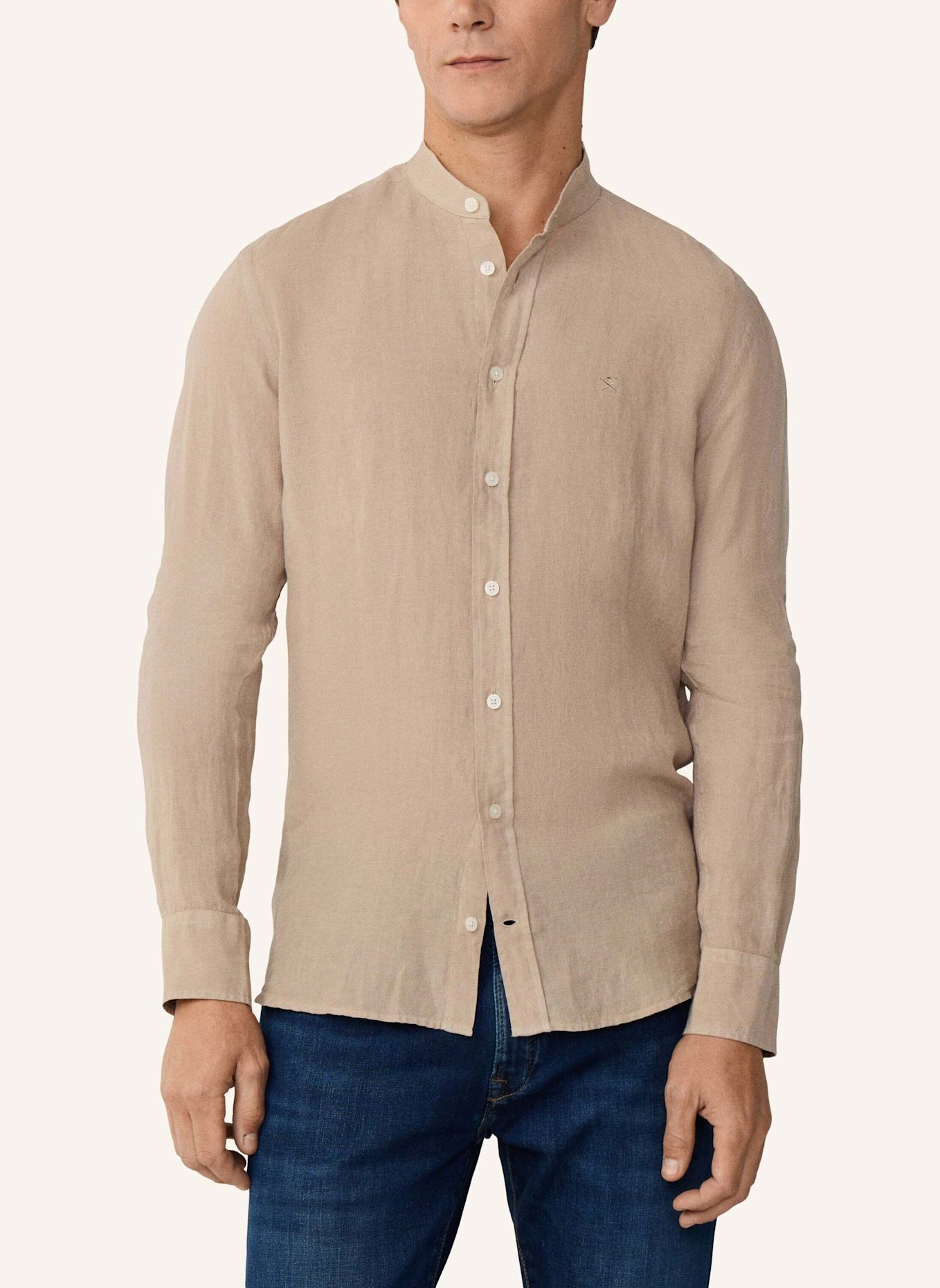 HACKETT LONDON Freizeithemd ESS GMD LINEN PORTER: TAUPE/ HELLBRAUN