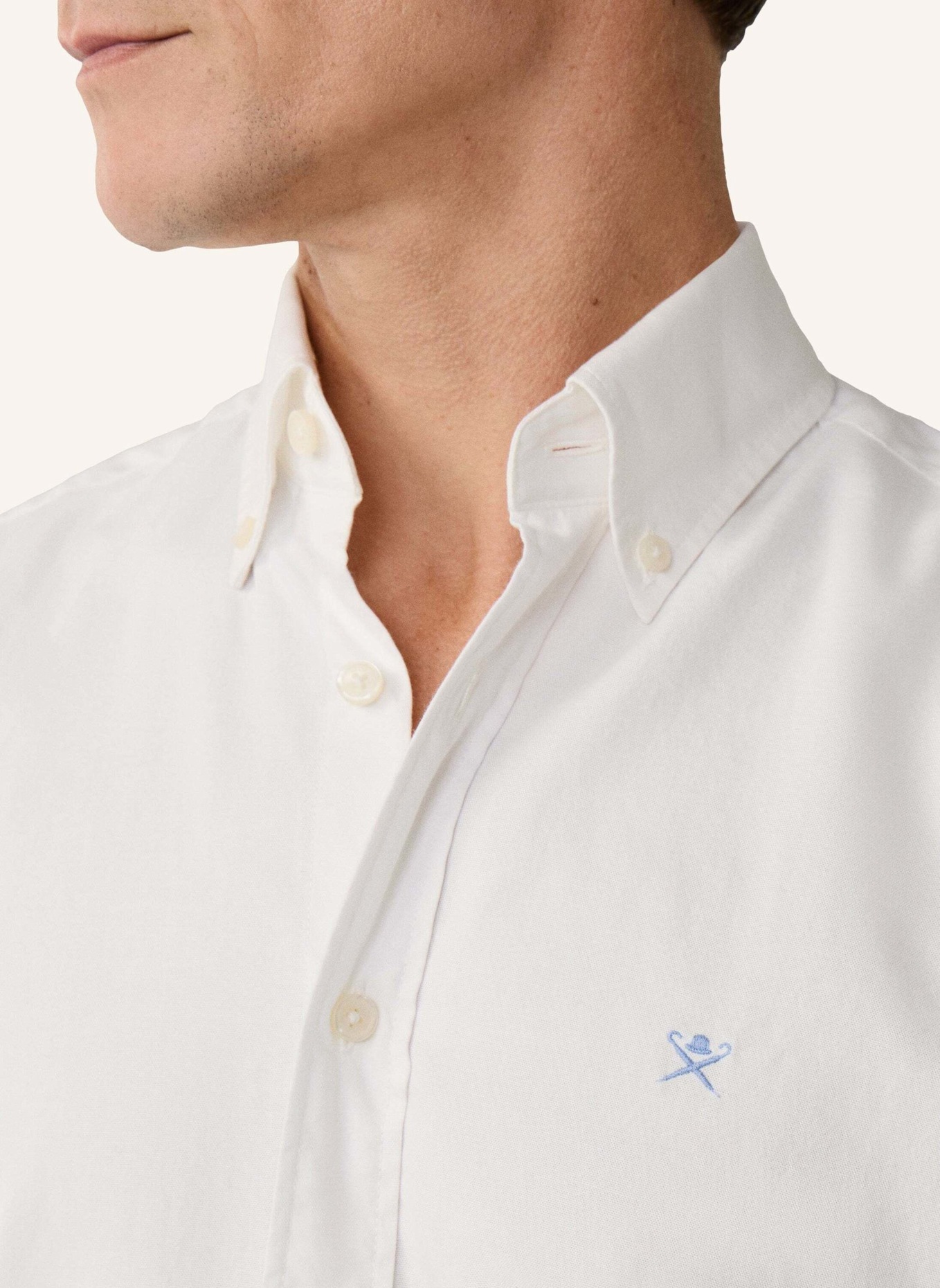 HACKETT LONDON Freizeithemd ESS GMT DYED OXFORD: WEISS
