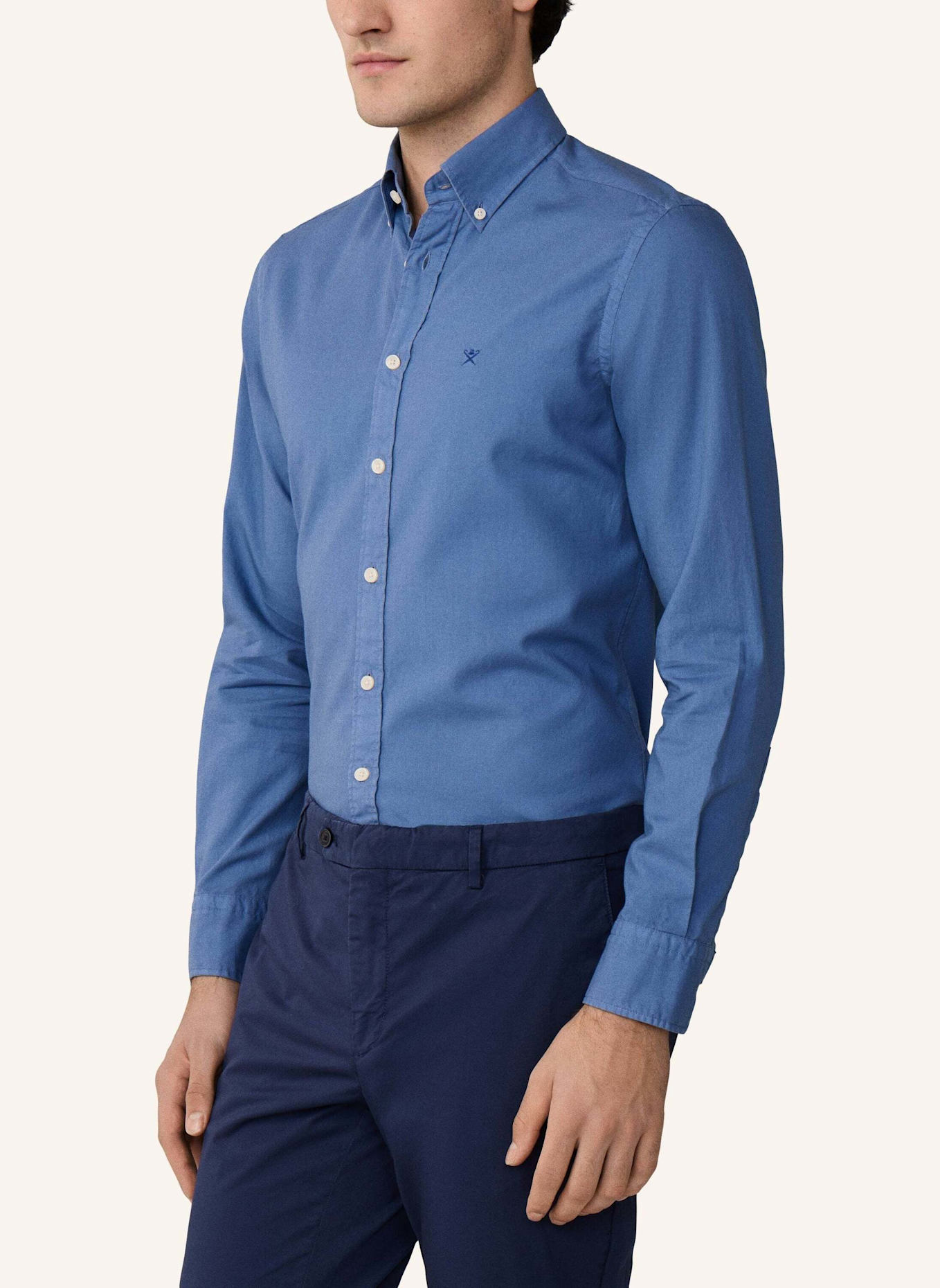 HACKETT LONDON Freizeithemd ESS GMT DYED OXFORD: BLAU