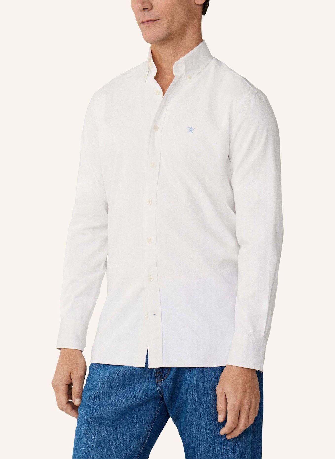 HACKETT LONDON Freizeithemd ESS GMT DYED OXFORD: WEISS