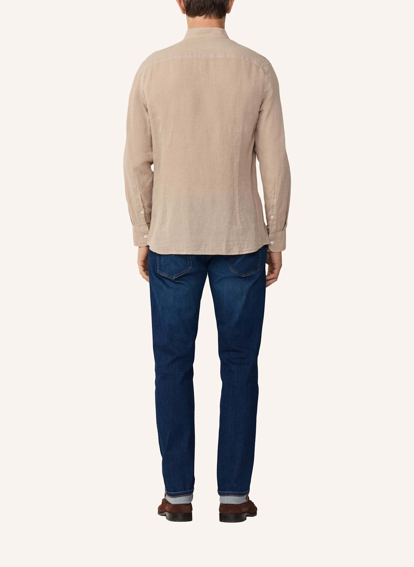 HACKETT LONDON Freizeithemd ESS GMD LINEN PORTER: TAUPE/ HELLBRAUN