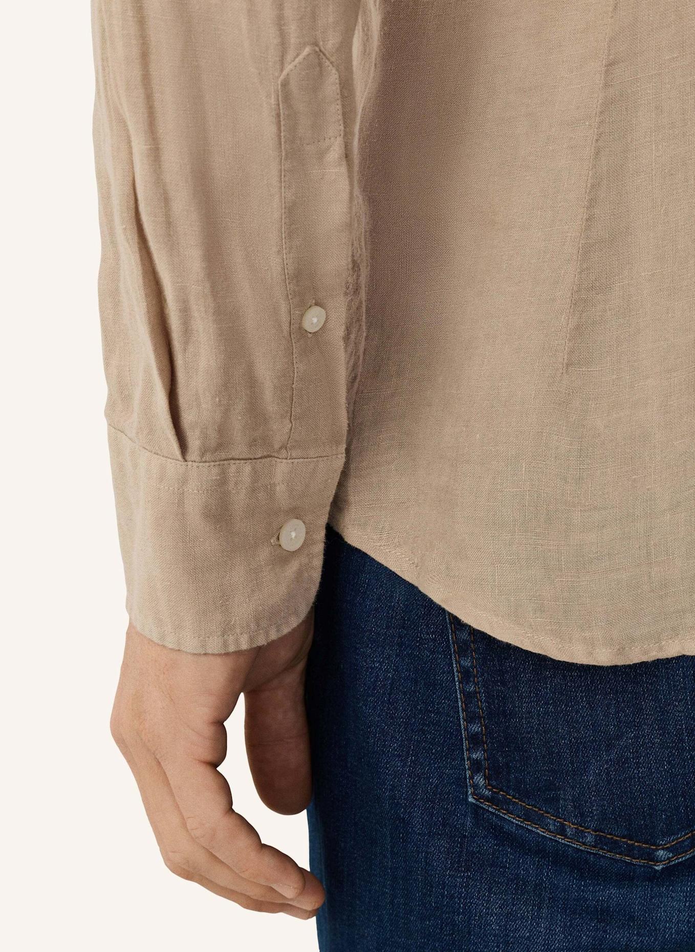 HACKETT LONDON Freizeithemd ESS GMD LINEN PORTER: TAUPE/ HELLBRAUN