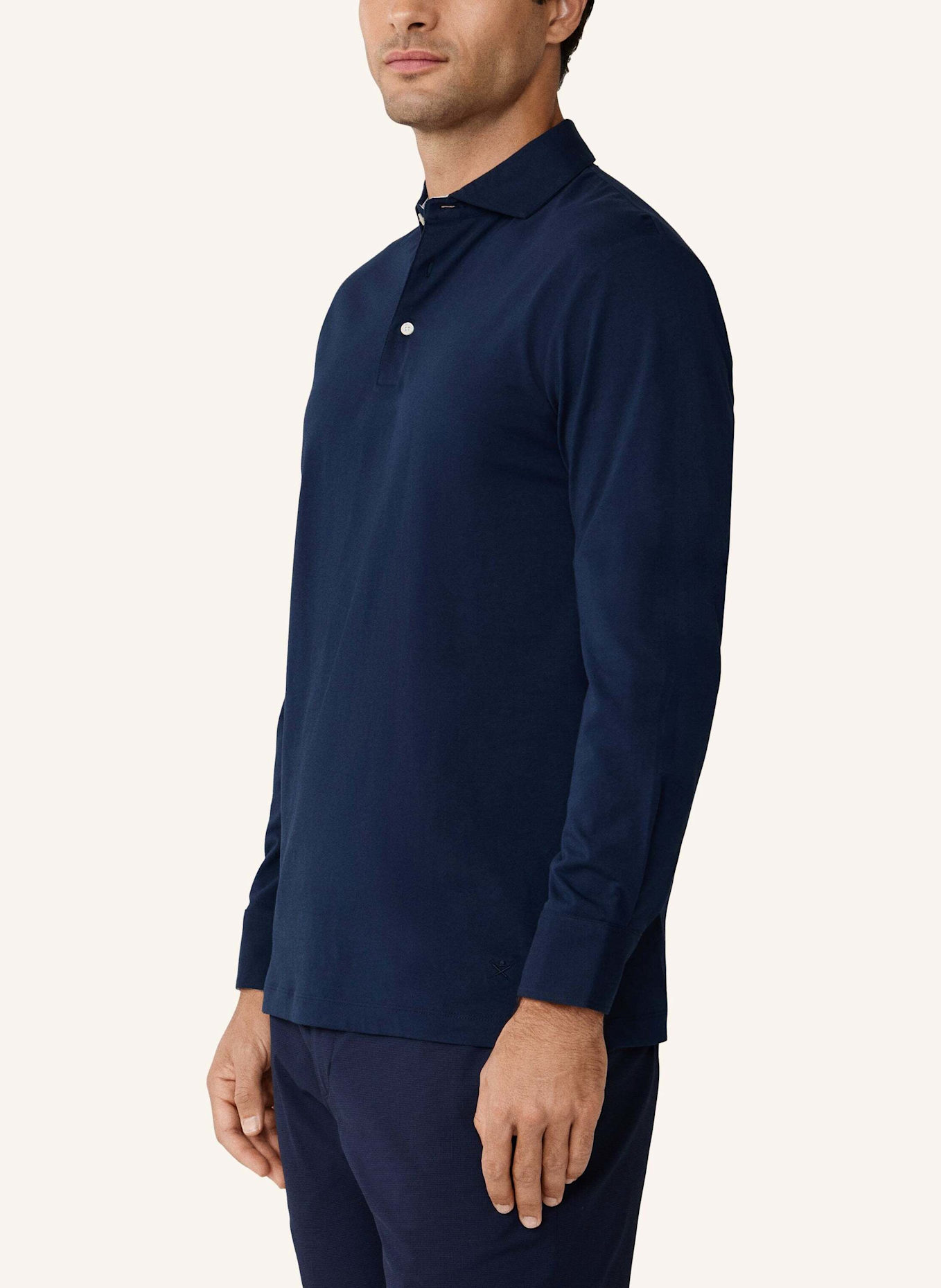 HACKETT LONDON Poloshirt MULTI TRIM JERSEY LS: BLAU