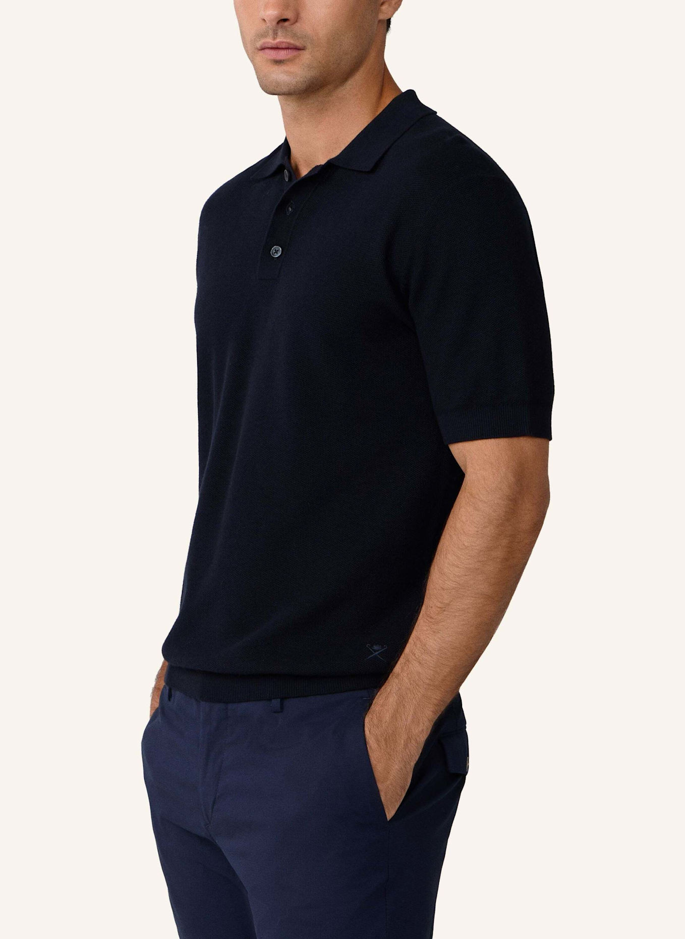 HACKETT LONDON Poloshirt HONEYCOMB SS POLO: BLAU