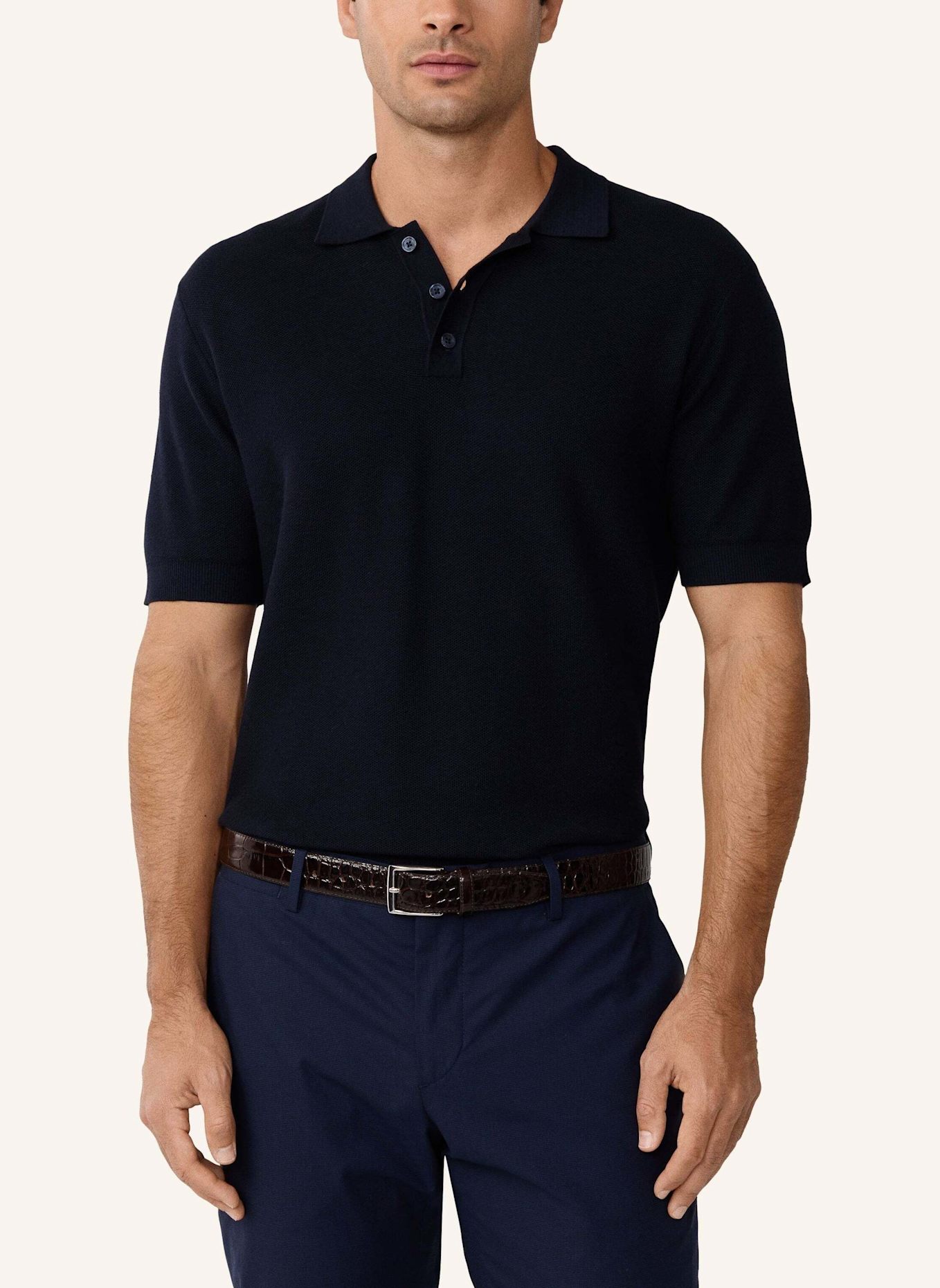 HACKETT LONDON Poloshirt HONEYCOMB SS POLO: BLAU