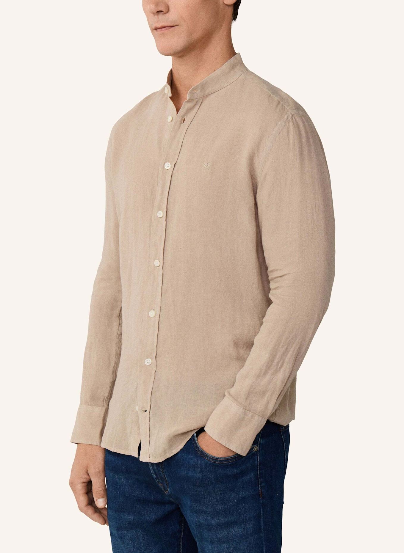 HACKETT LONDON Freizeithemd ESS GMD LINEN PORTER: TAUPE/ HELLBRAUN