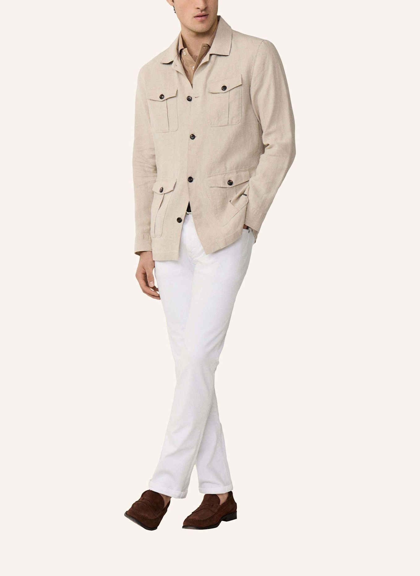 HACKETT LONDON Jeans Overall WHITE DENIM: WEISS