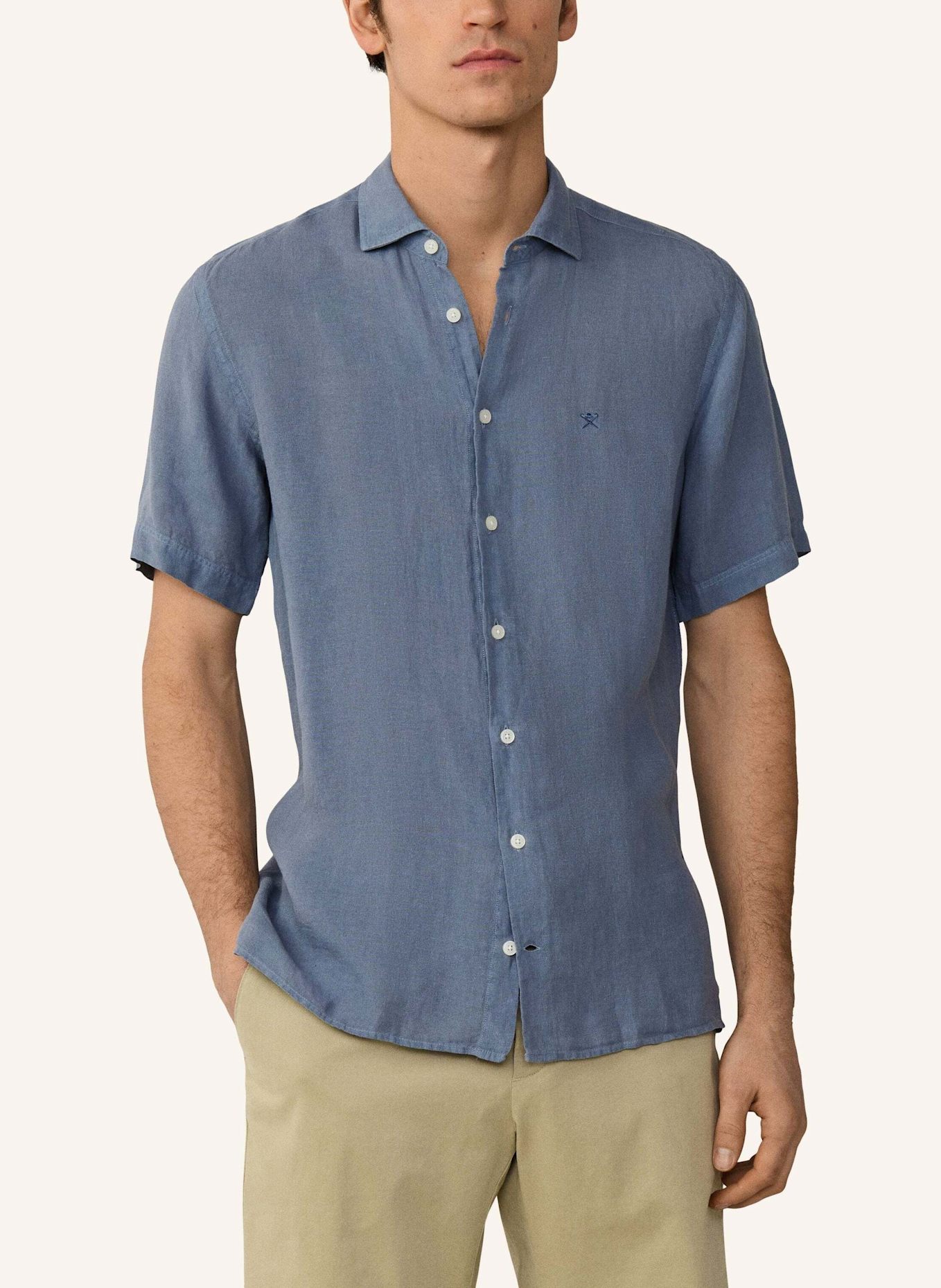 HACKETT LONDON Freizeithemd GMD LINEN SS: BLAU