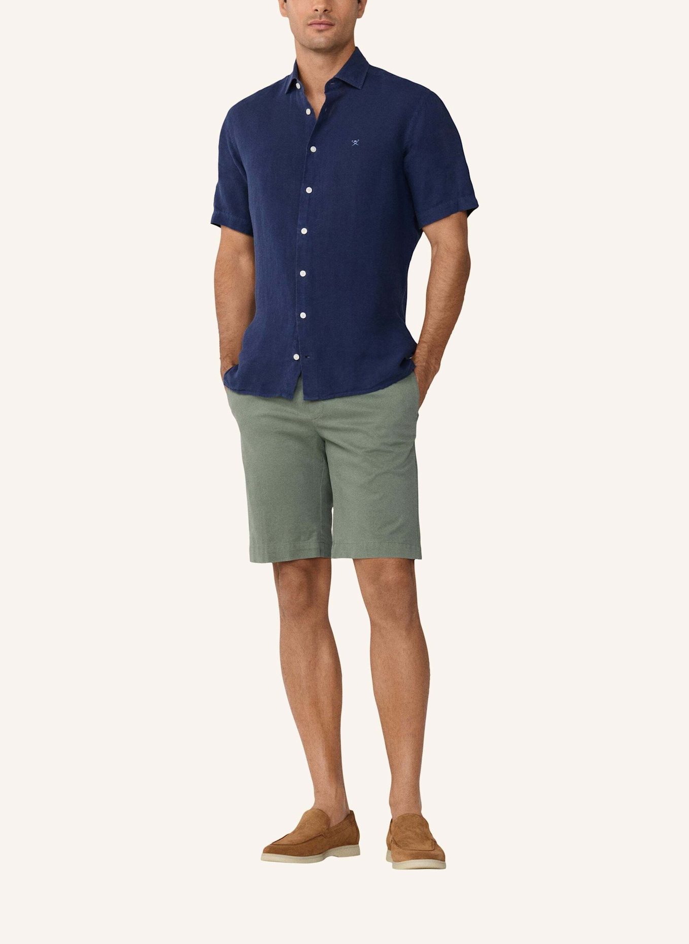 HACKETT LONDON Freizeithemd GMD LINEN SS: BLAU