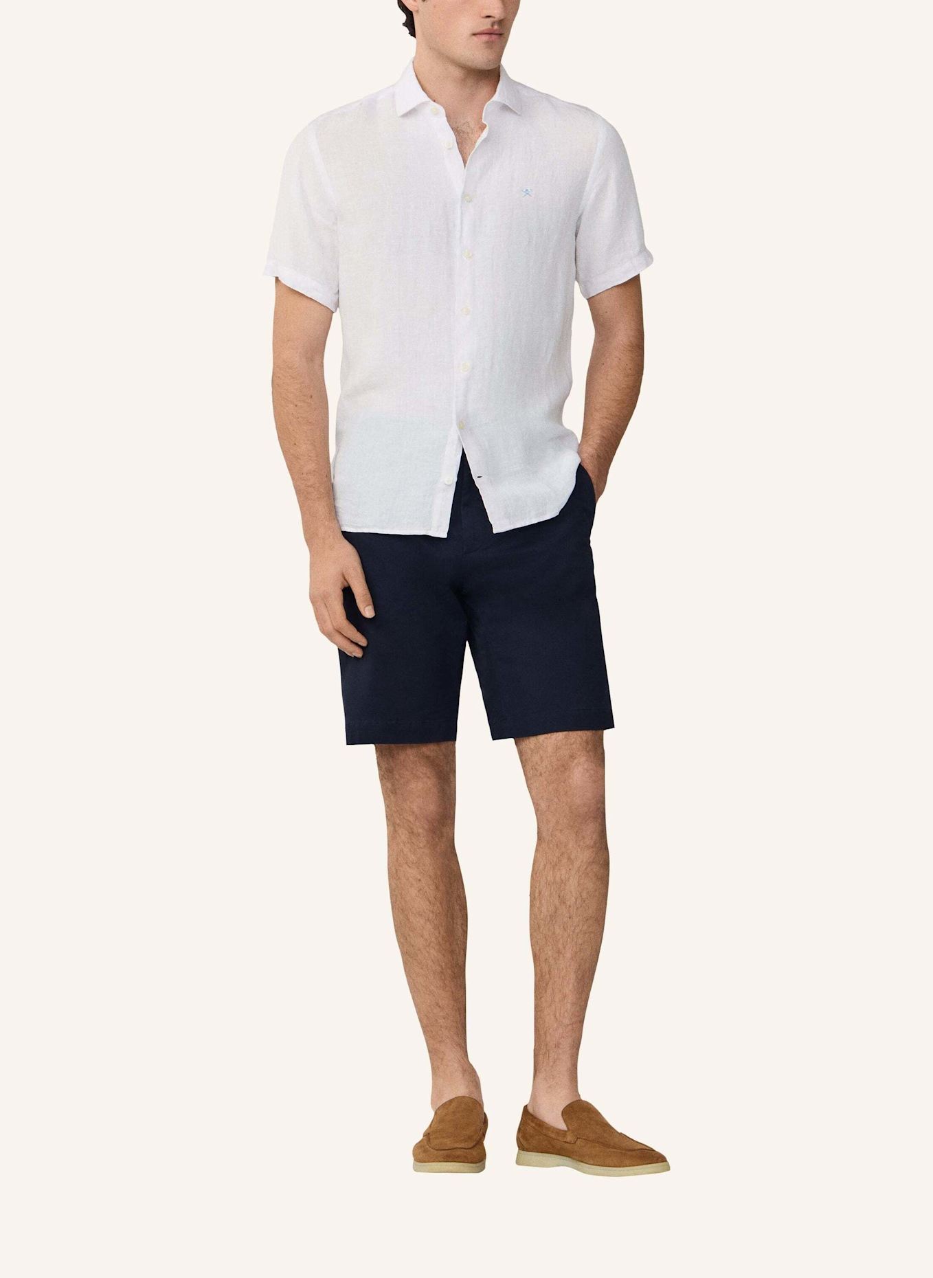 HACKETT LONDON Freizeithemd GMD LINEN SS: WEISS