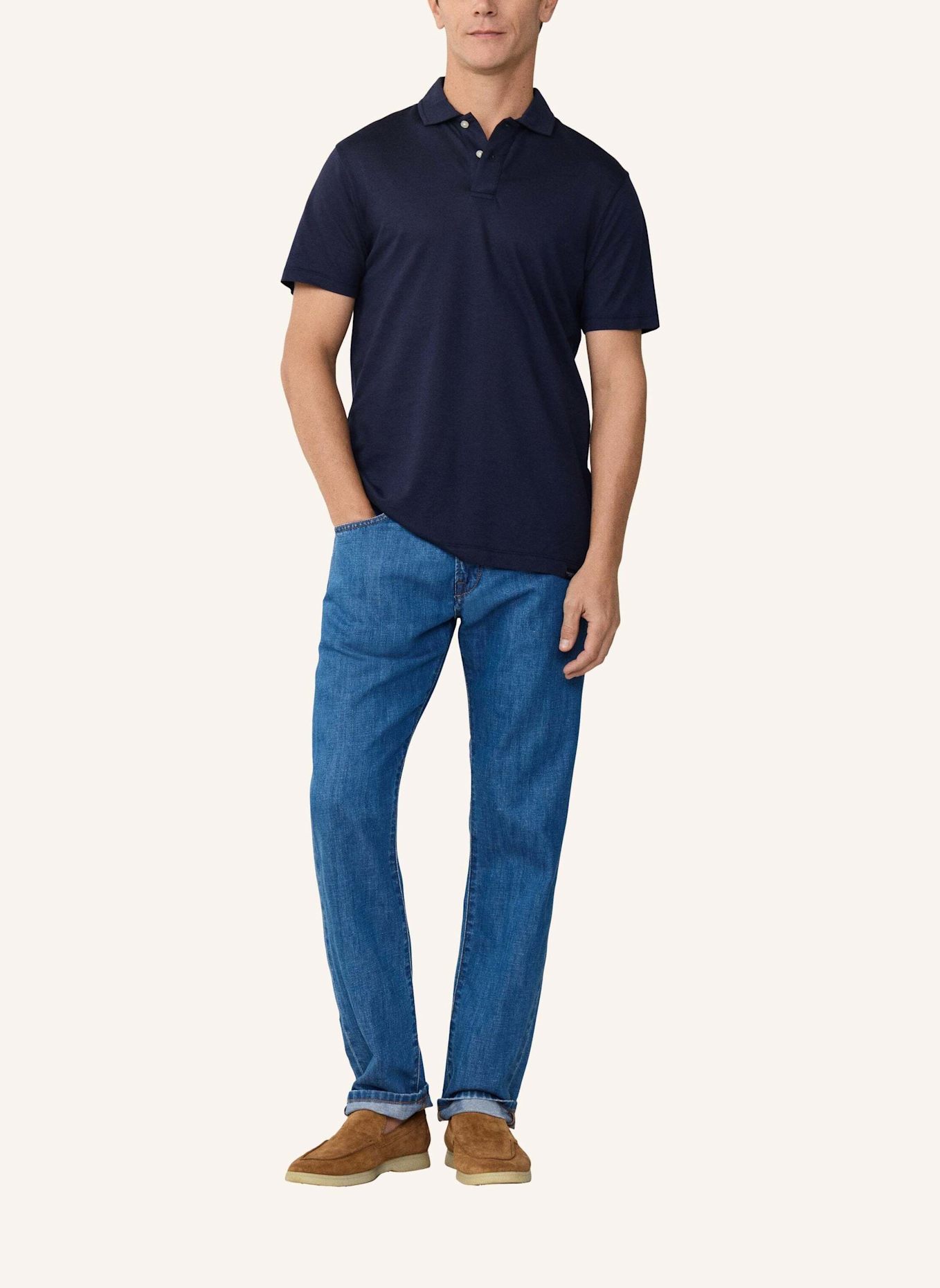 HACKETT LONDON Poloshirt TRAVEL PIQUE POLO: BLAU