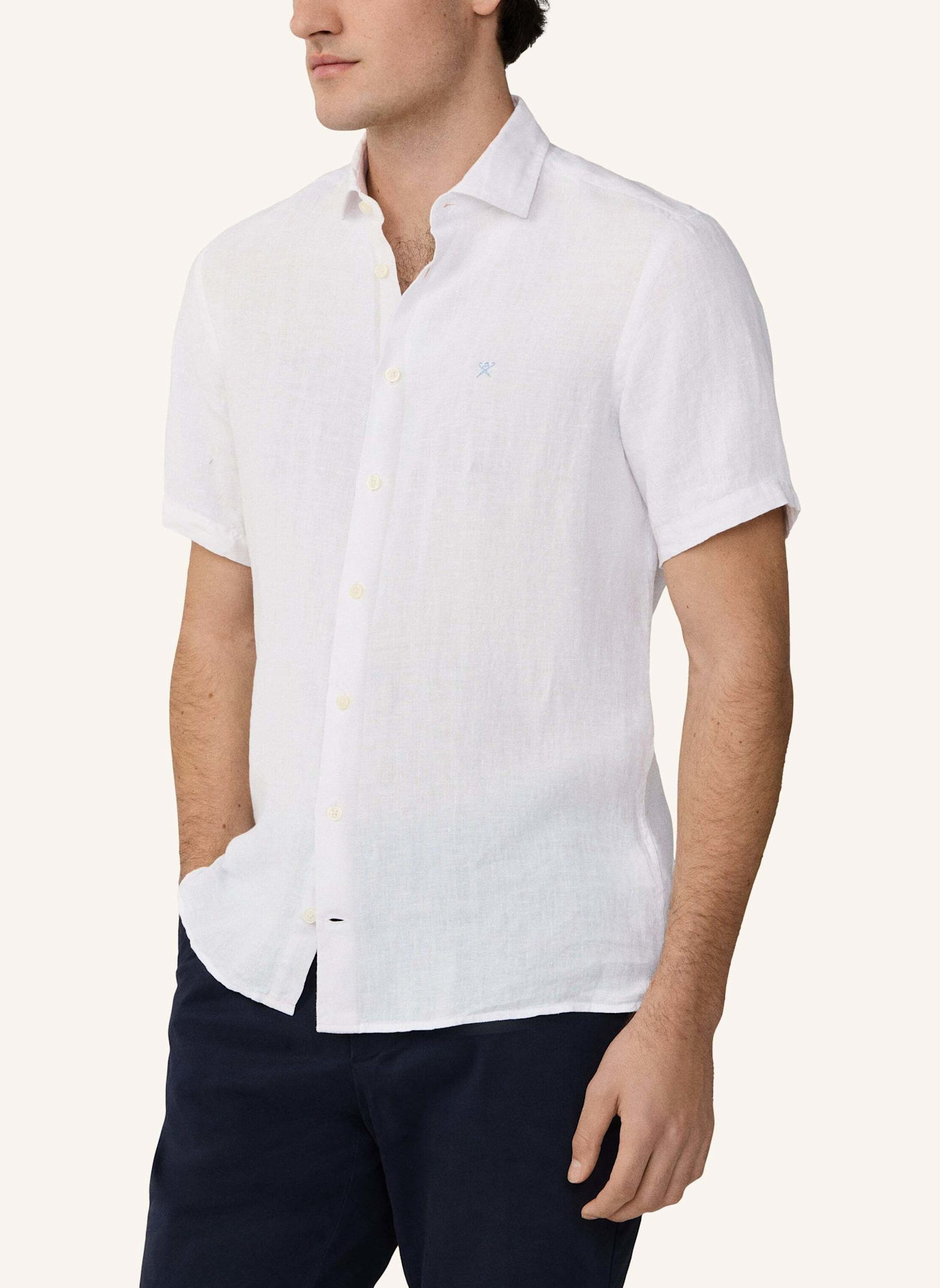 HACKETT LONDON Freizeithemd GMD LINEN SS: WEISS