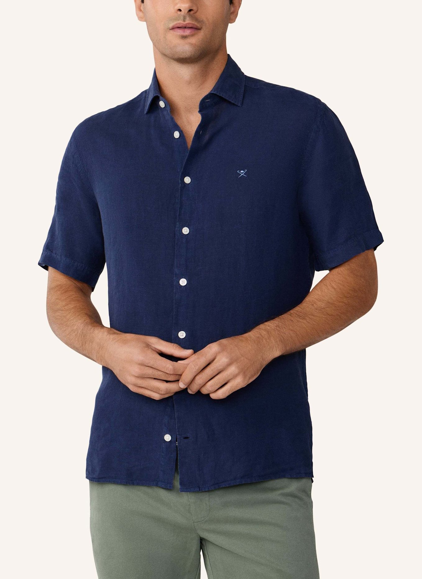 HACKETT LONDON Freizeithemd GMD LINEN SS: BLAU