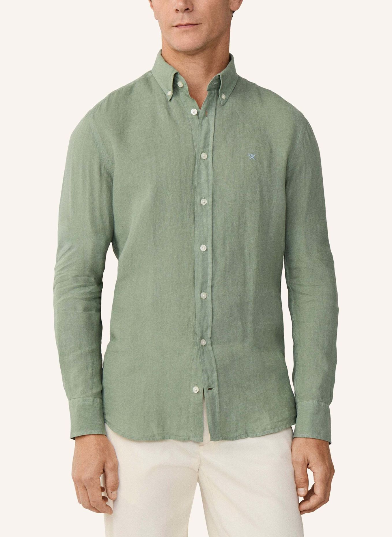 HACKETT LONDON Freizeithemd ESS GMD LINEN BRPT: GRÜN