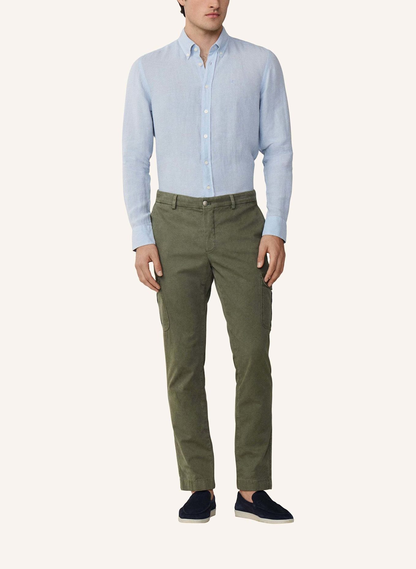 HACKETT LONDON Freizeithemd ESS GMD LINEN BRPT: BLAU