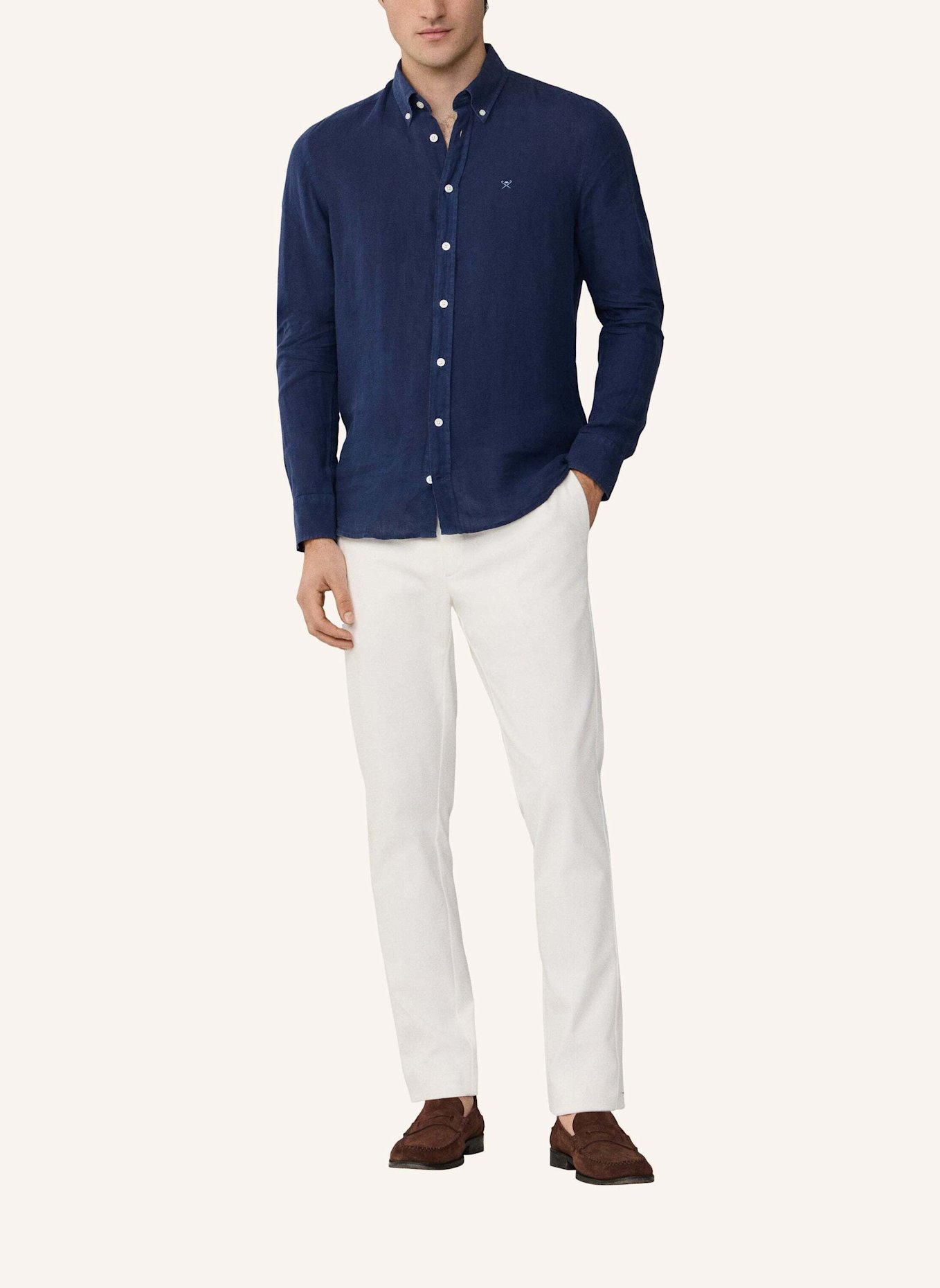 HACKETT LONDON Freizeithemd ESS GMD LINEN BRPT: BLAU