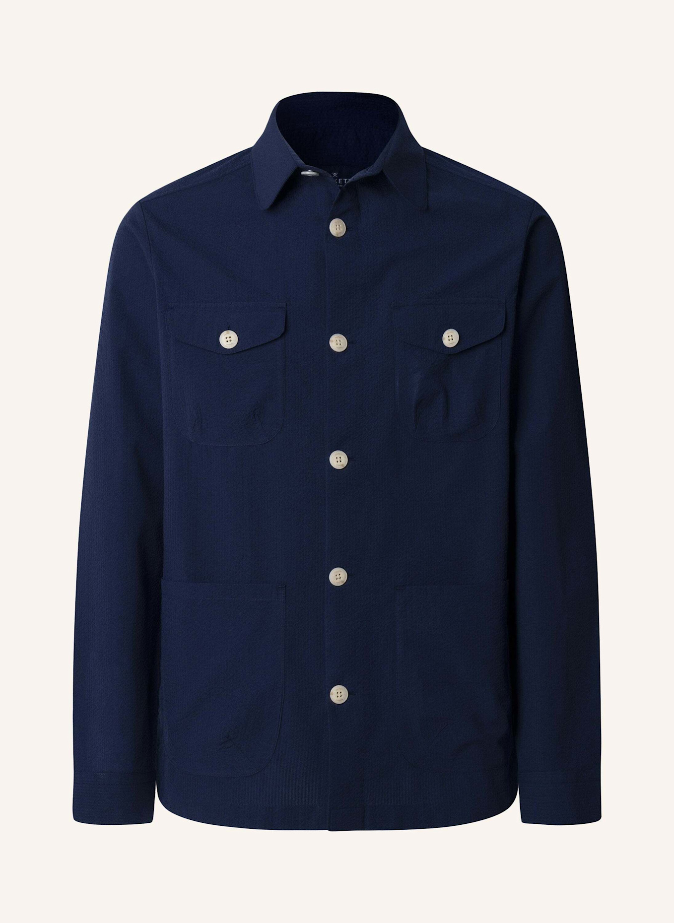 HACKETT LONDON Fieldjacket SEERSUCKER OVERSHIRT: BLAU