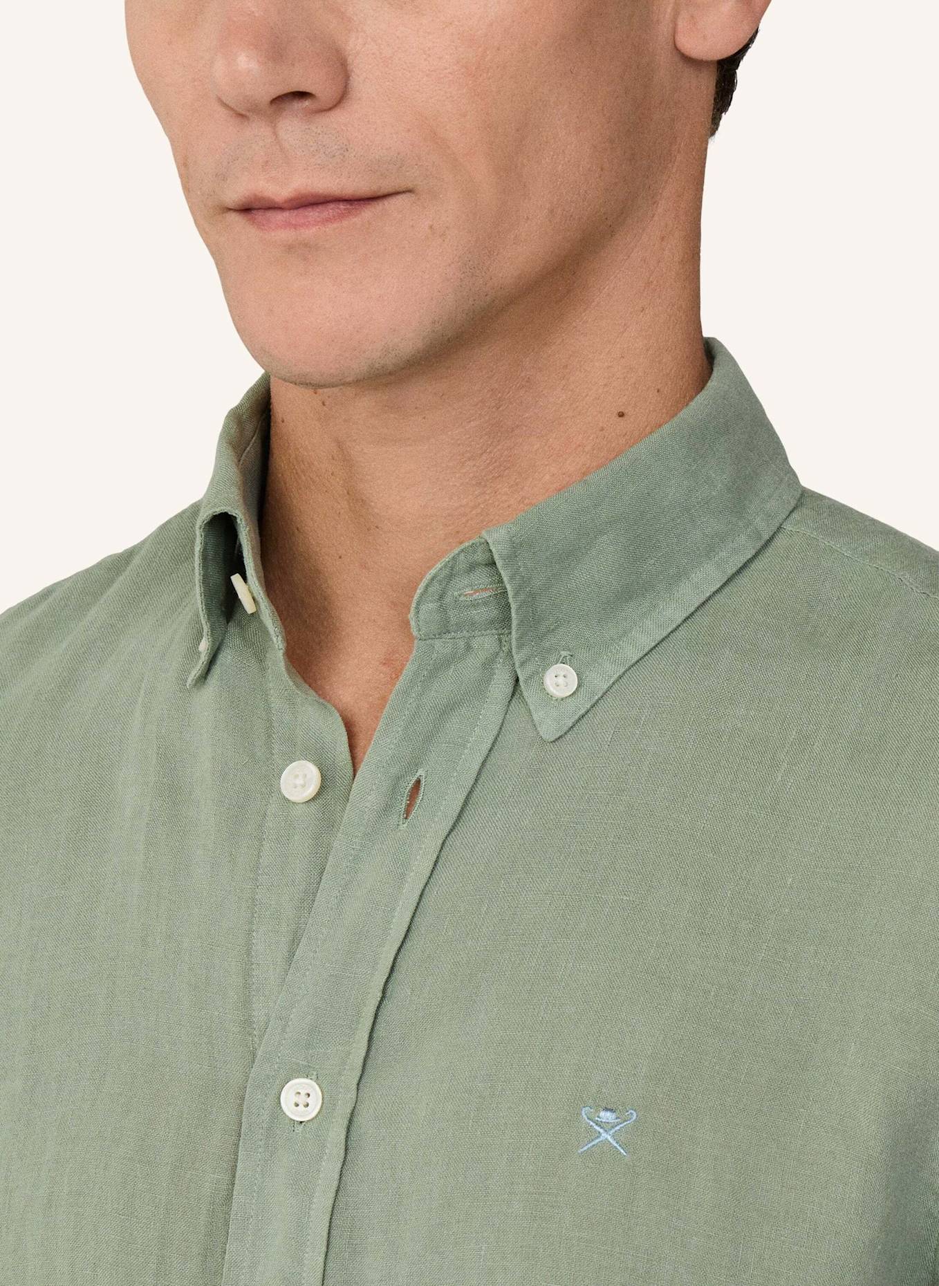 HACKETT LONDON Freizeithemd ESS GMD LINEN BRPT: GRÜN