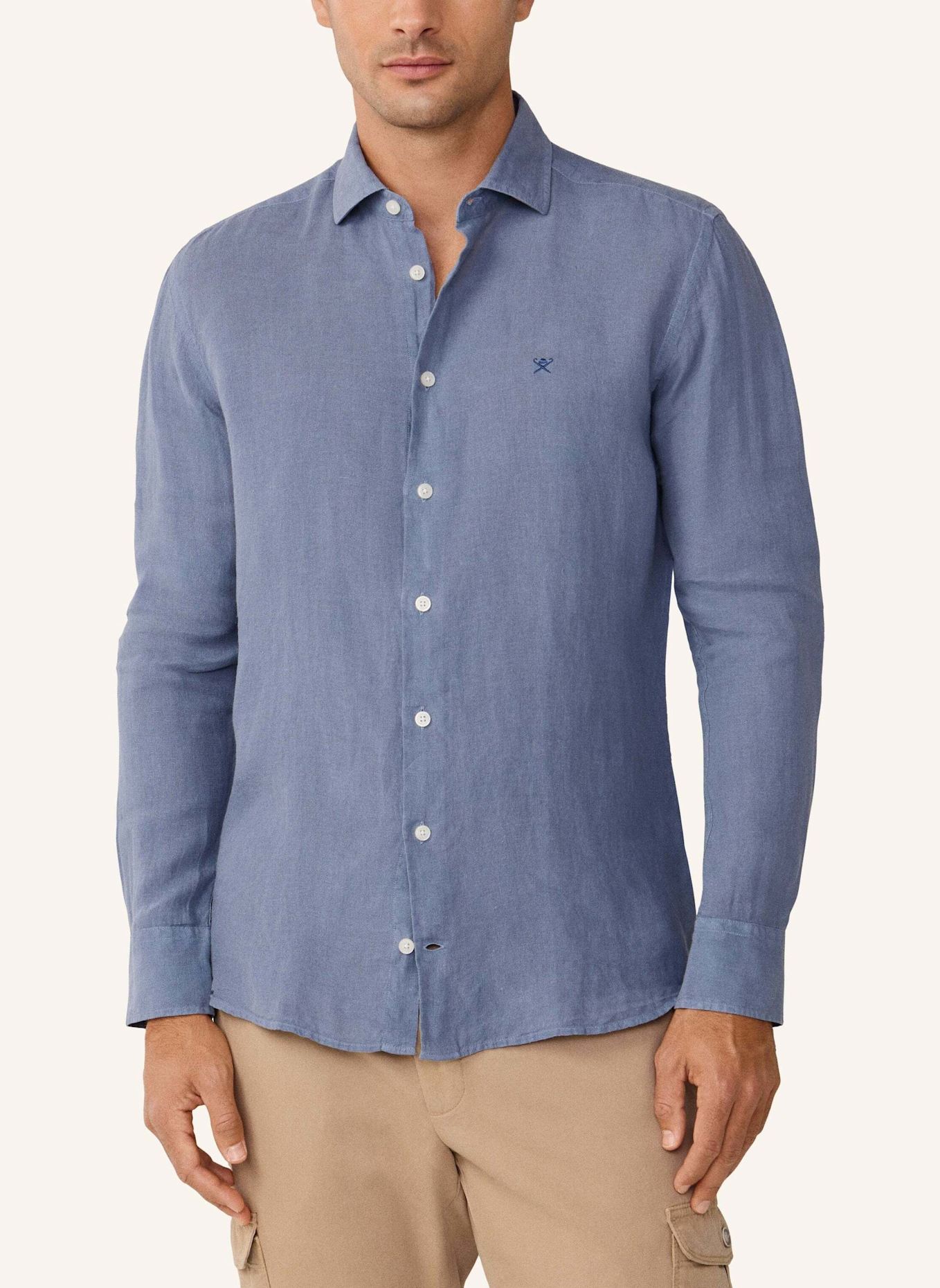 HACKETT LONDON Freizeithemd ESS GMD LINEN KENT: BLAU
