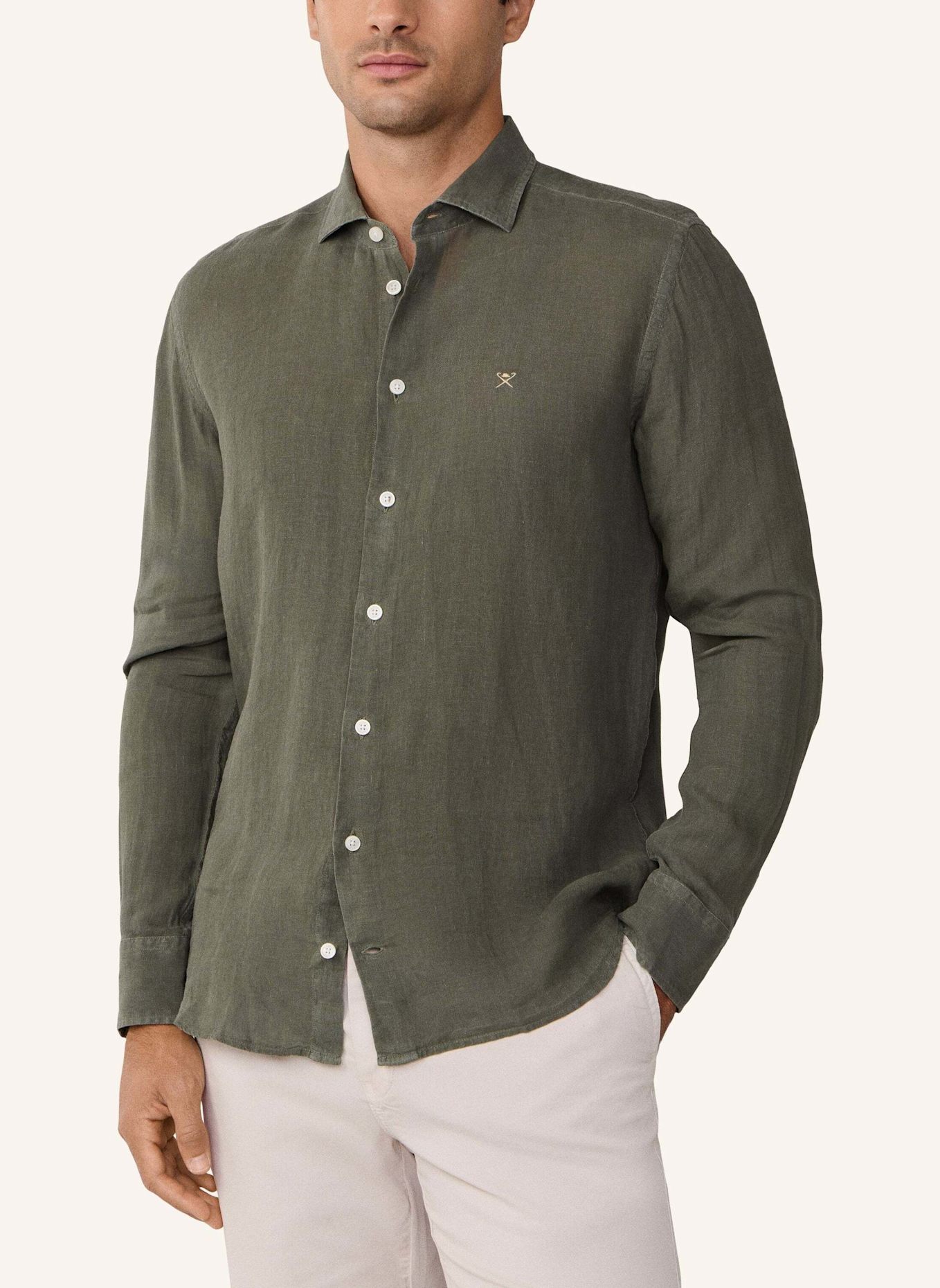 HACKETT LONDON Freizeithemd ESS GMD LINEN KENT: GRÜN