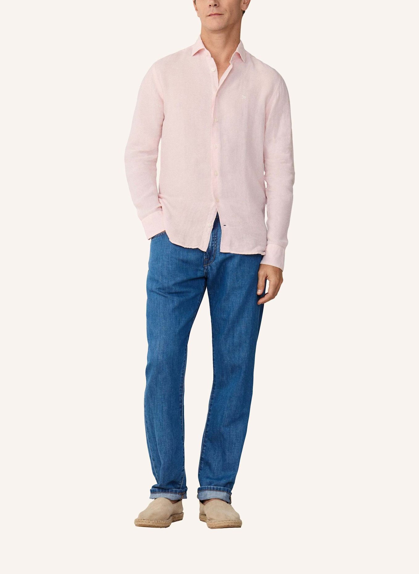 HACKETT LONDON Freizeithemd ESS GMD LINEN KENT: HELLROSA