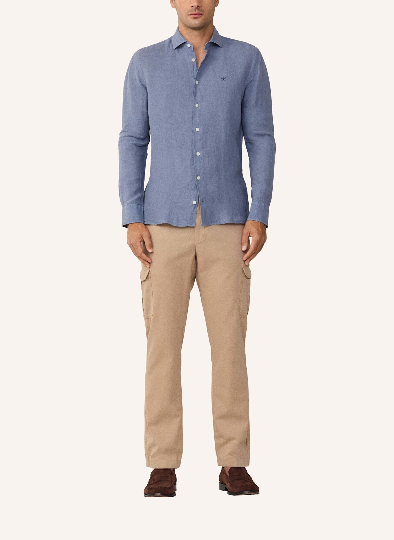 HACKETT LONDON Freizeithemd ESS GMD LINEN KENT: BLAU