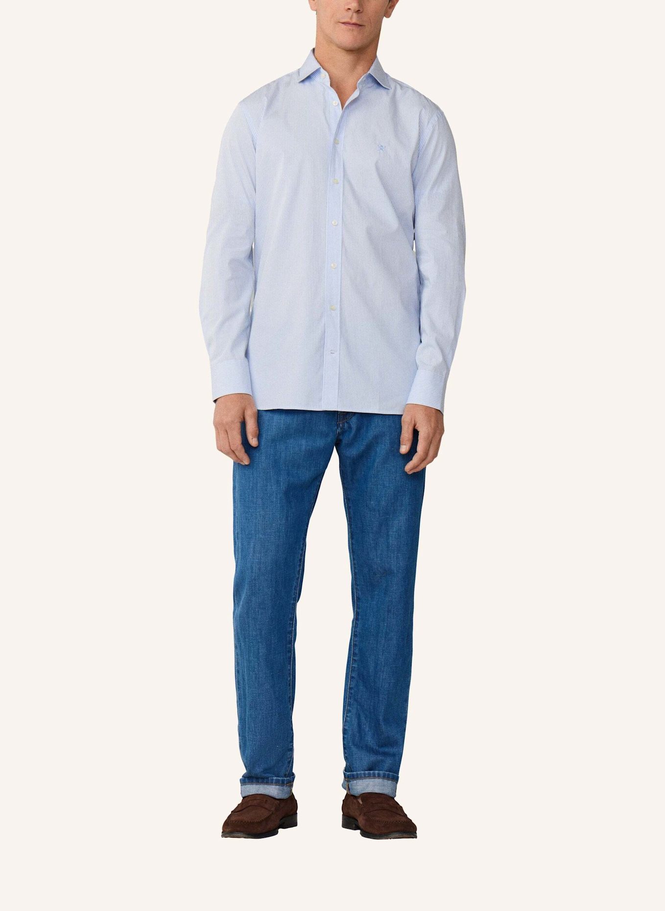 HACKETT LONDON Freizeithemd CITY BENGAL STRIPE: HELLBLAU