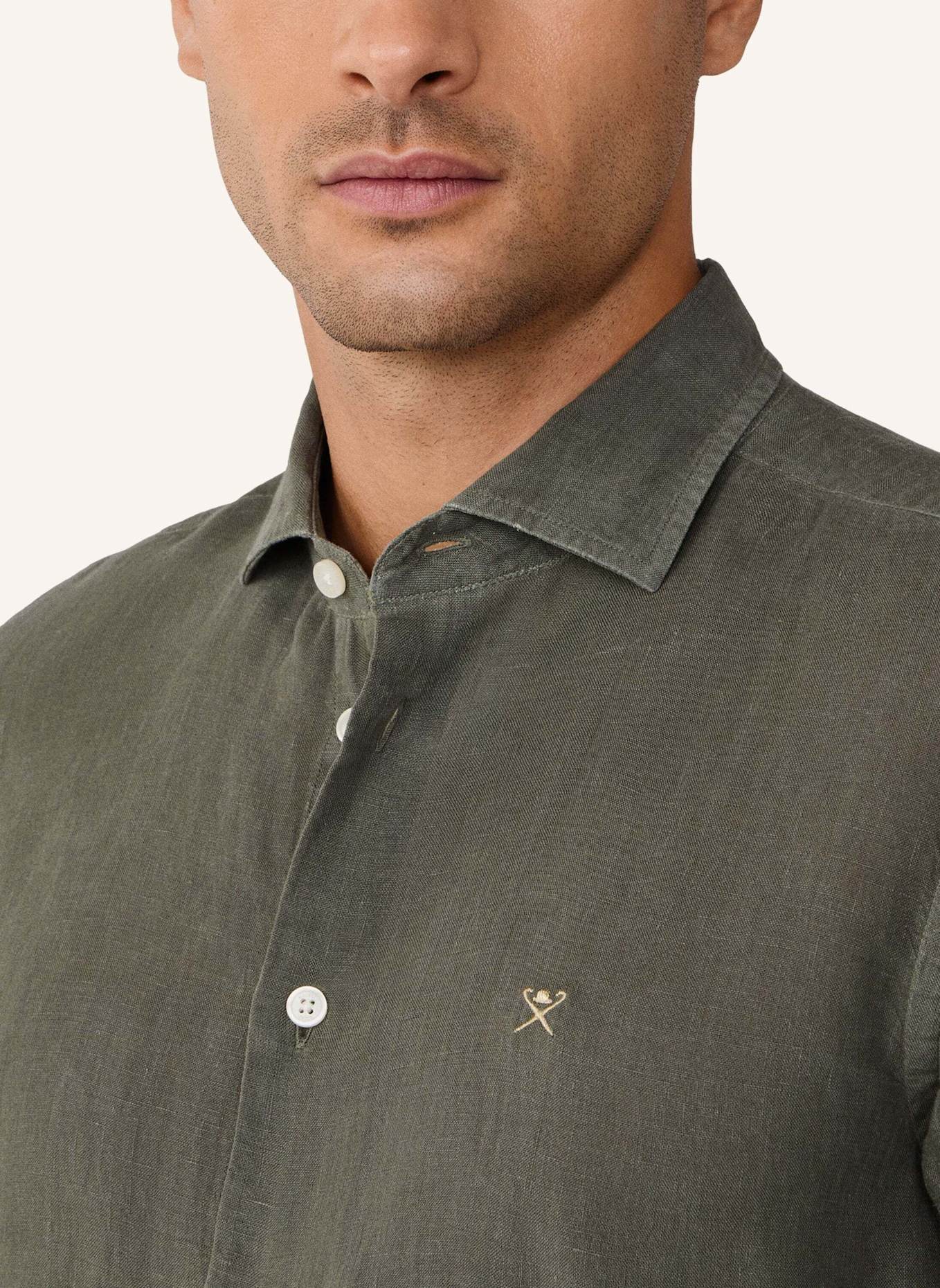 HACKETT LONDON Freizeithemd ESS GMD LINEN KENT: GRÜN