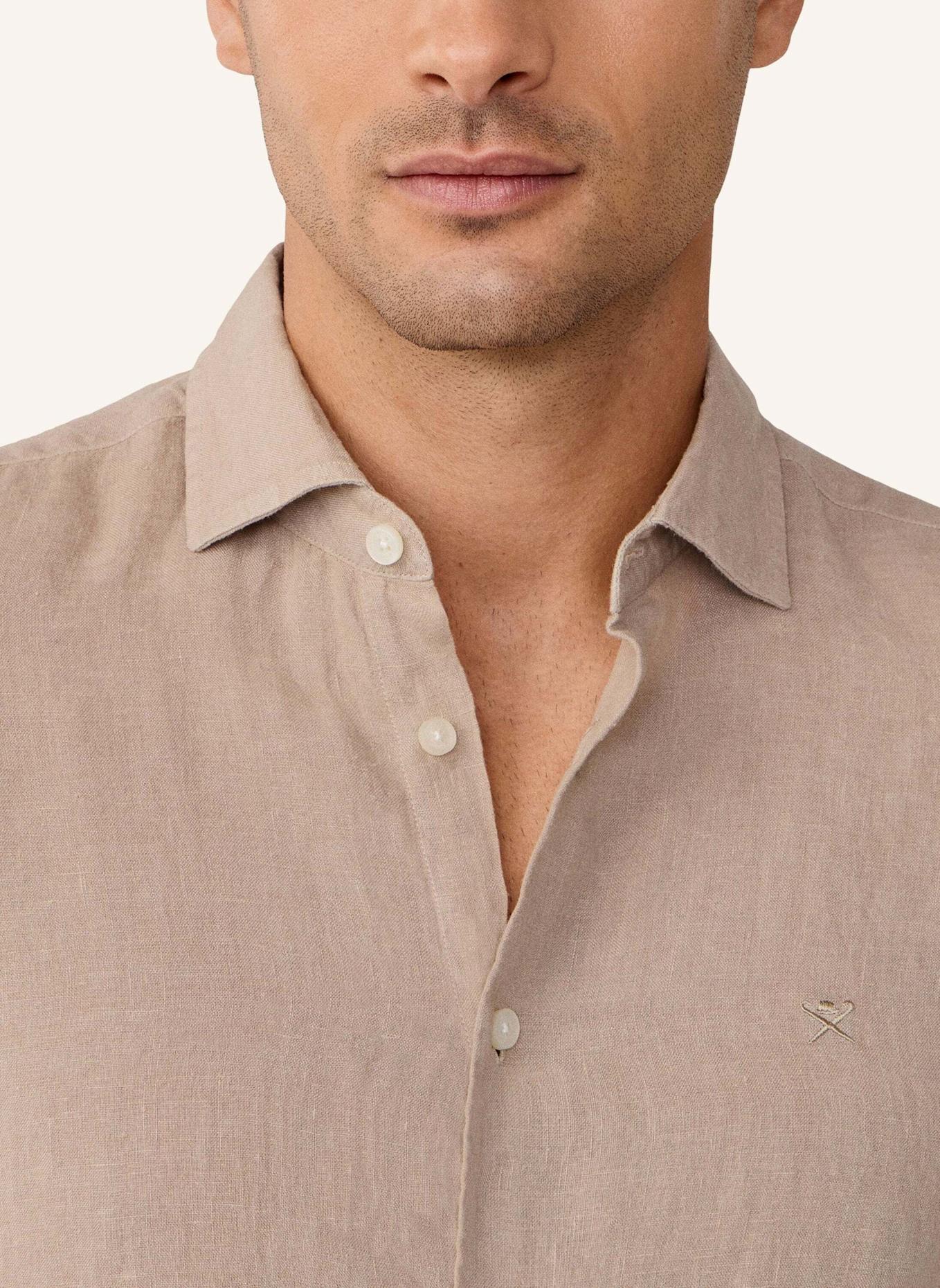 HACKETT LONDON Freizeithemd ESS GMD LINEN KENT: TAUPE/ HELLBRAUN