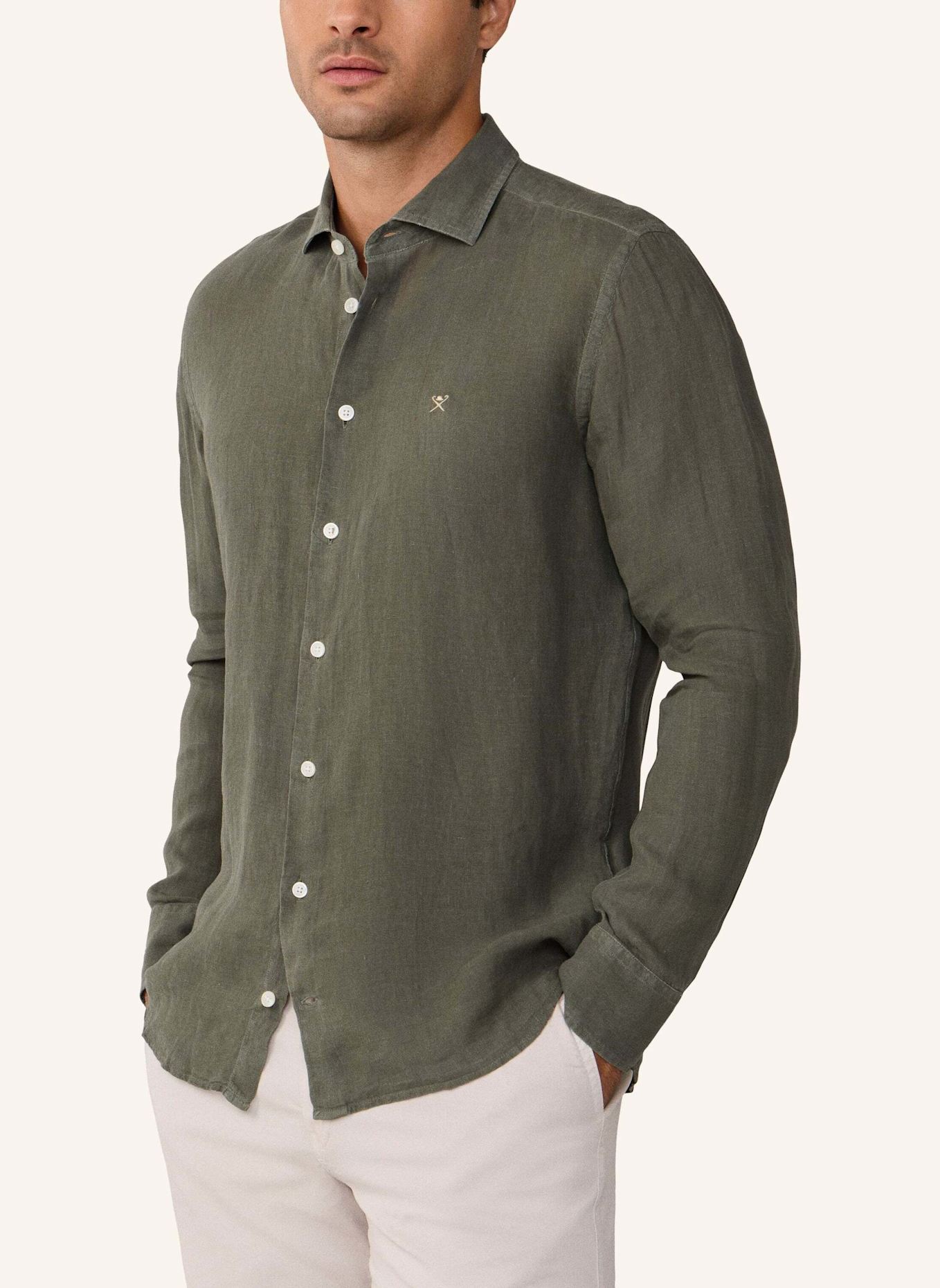 HACKETT LONDON Freizeithemd ESS GMD LINEN KENT: GRÜN