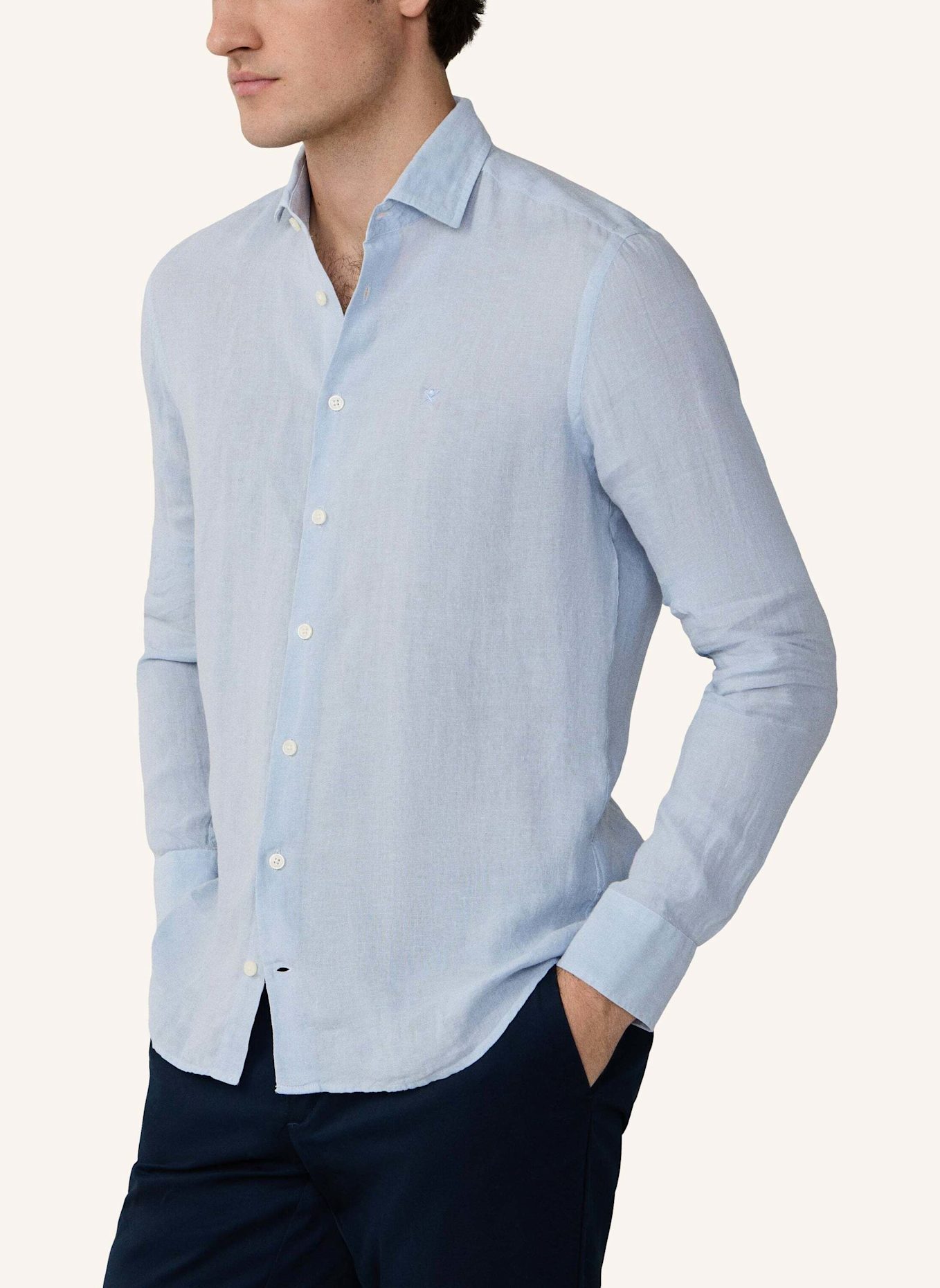 HACKETT LONDON Freizeithemd ESS GMD LINEN KENT: BLAU