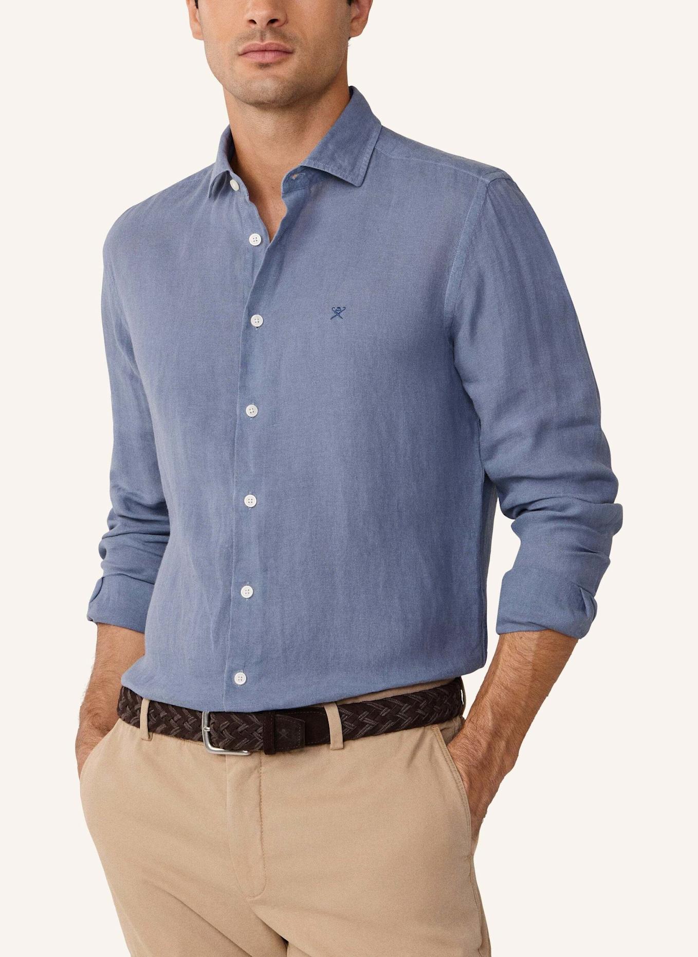 HACKETT LONDON Freizeithemd ESS GMD LINEN KENT: BLAU
