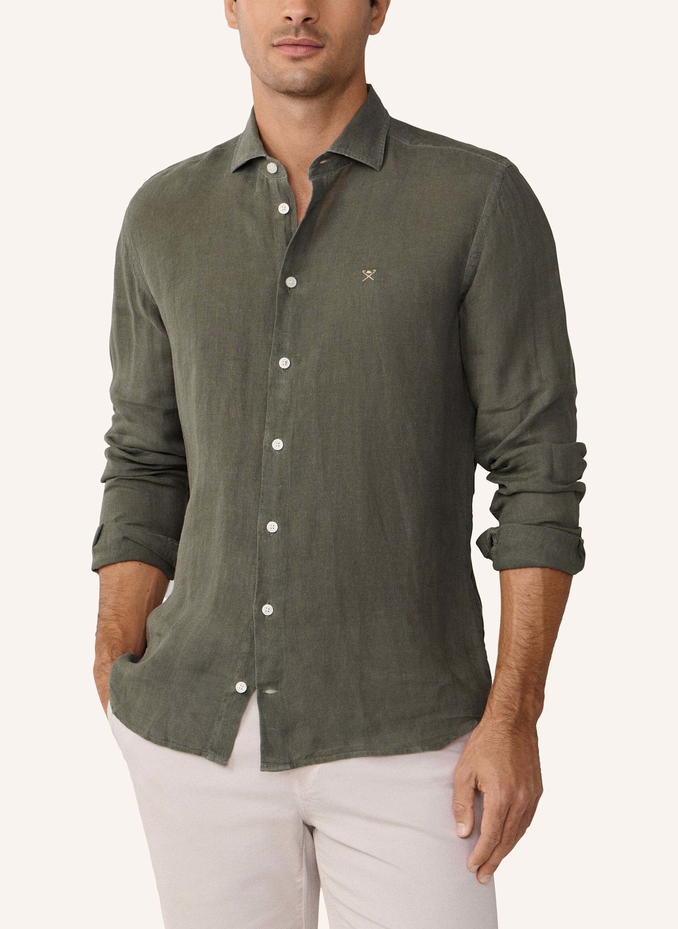 HACKETT LONDON Freizeithemd ESS GMD LINEN KENT: GRÜN